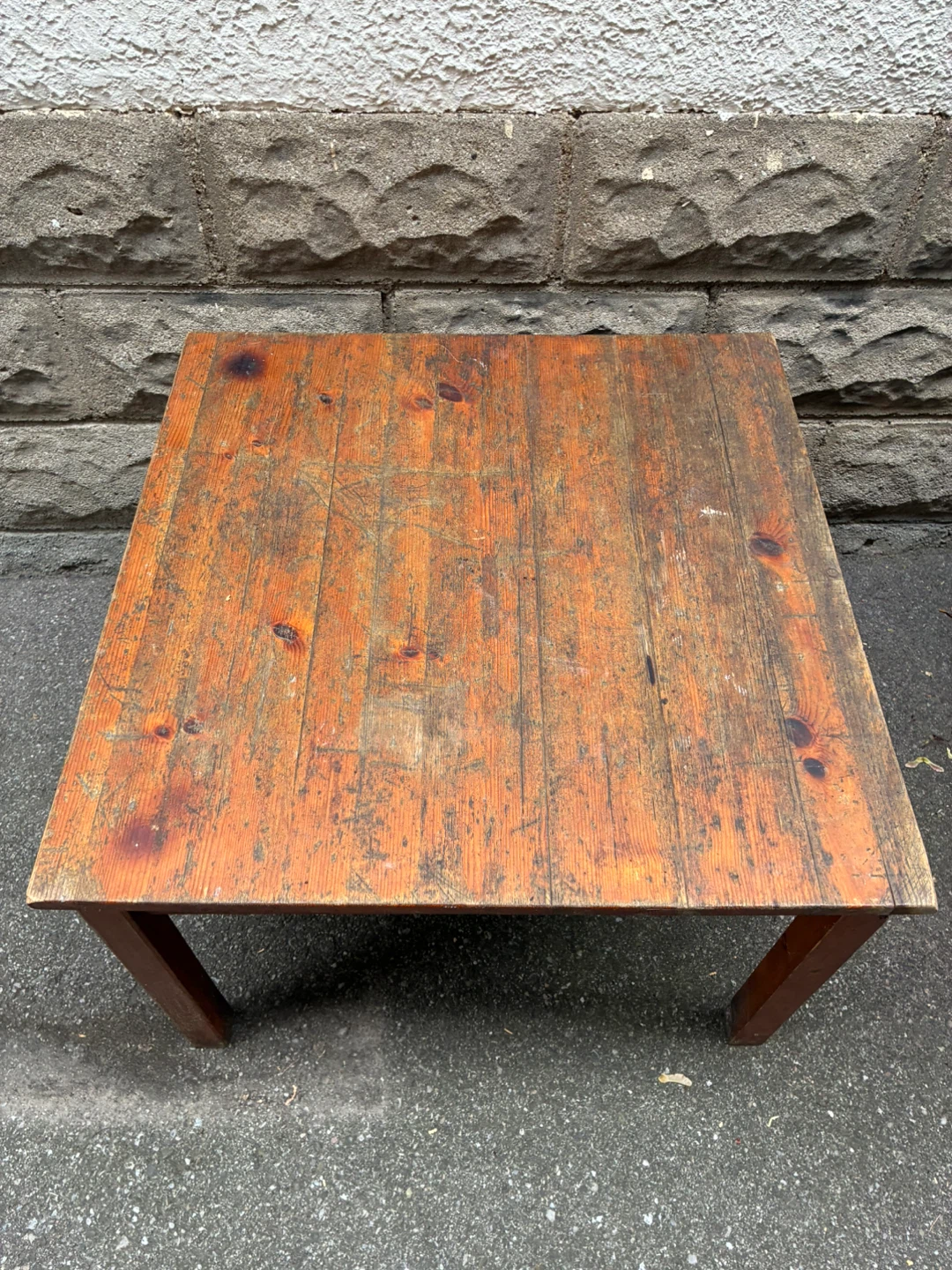 $7 rustic pine square wood coffee table 28 x28 x20 inch - photo 2