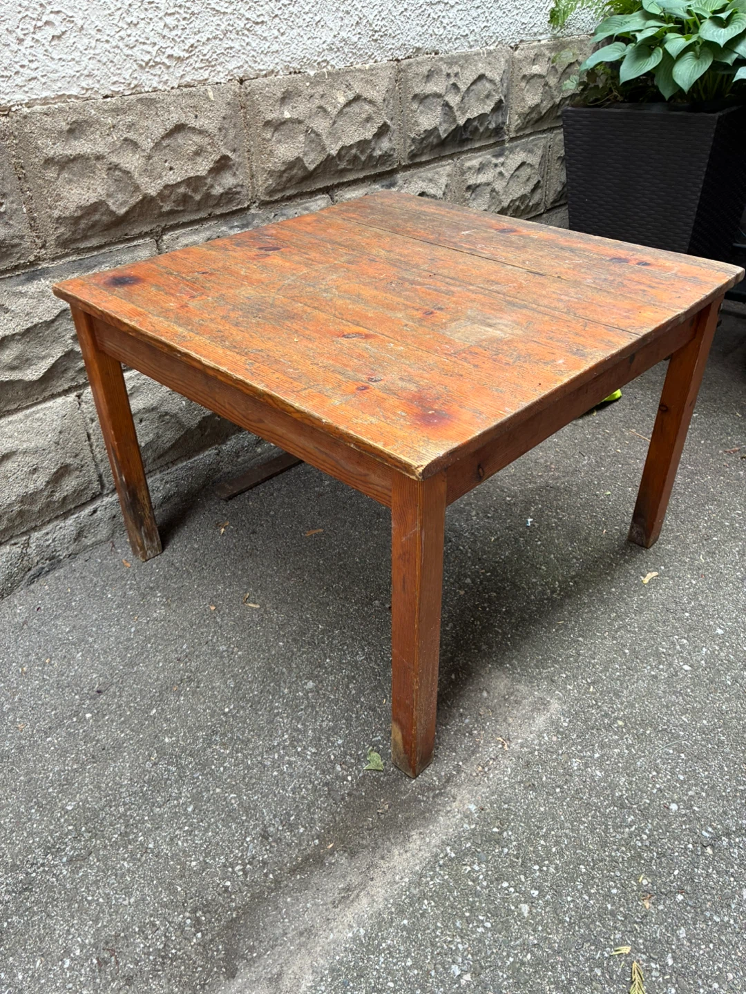 $7 rustic pine square wood coffee table 28 x28 x20 inch