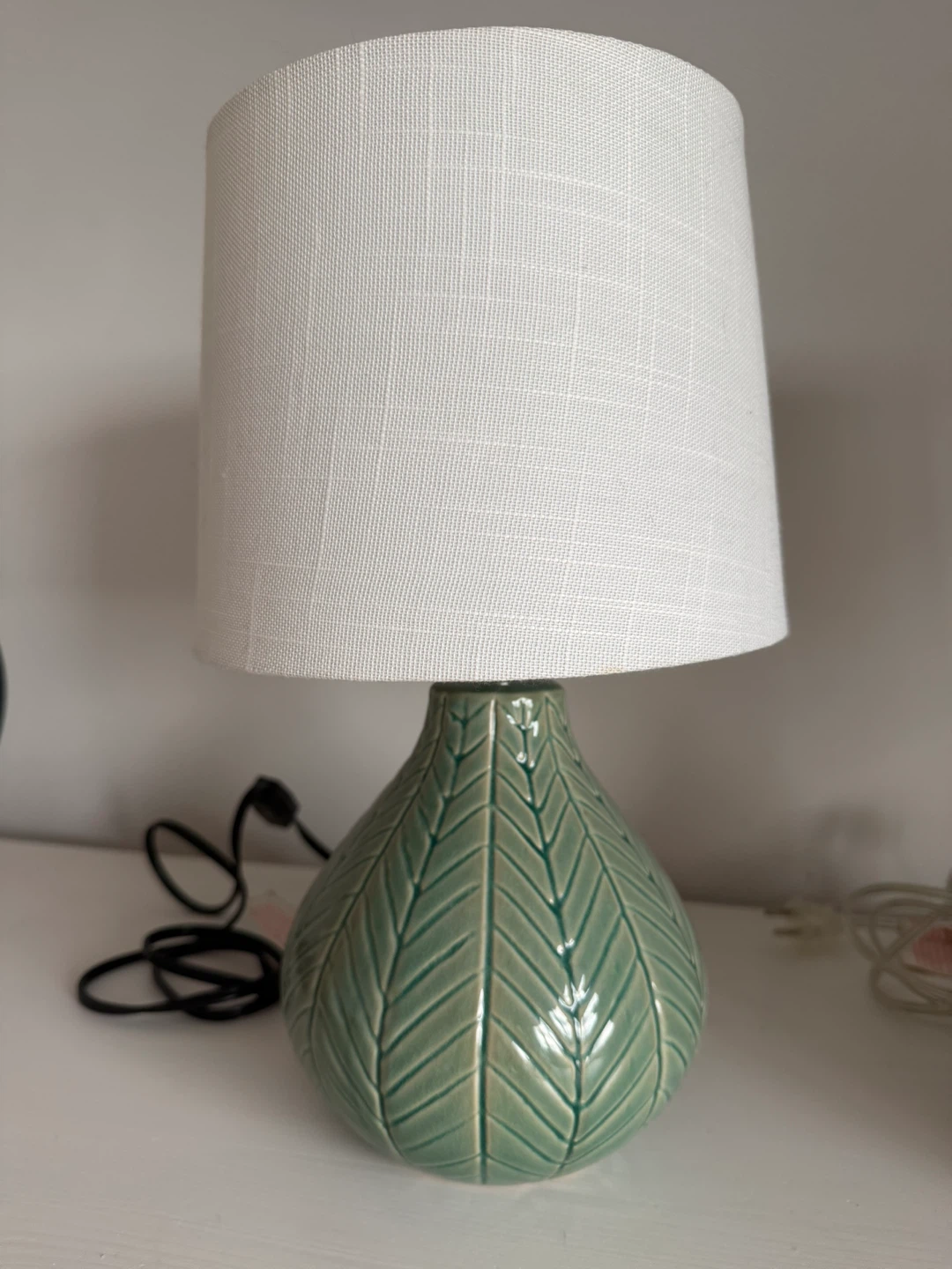 Green Ceramic Leaf Design Table Lamps (Set of 2) - photo 2