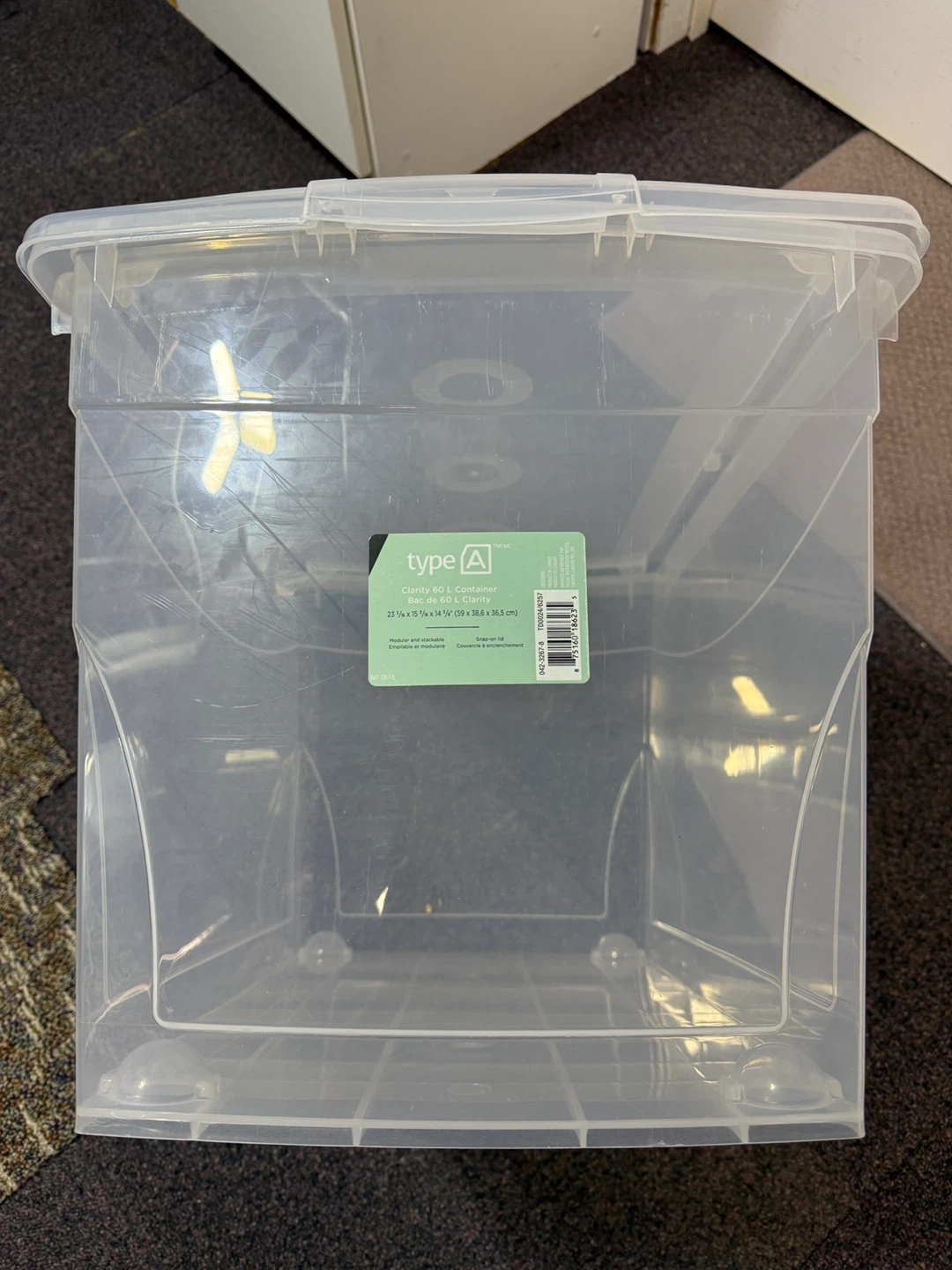 type A Clear L Container