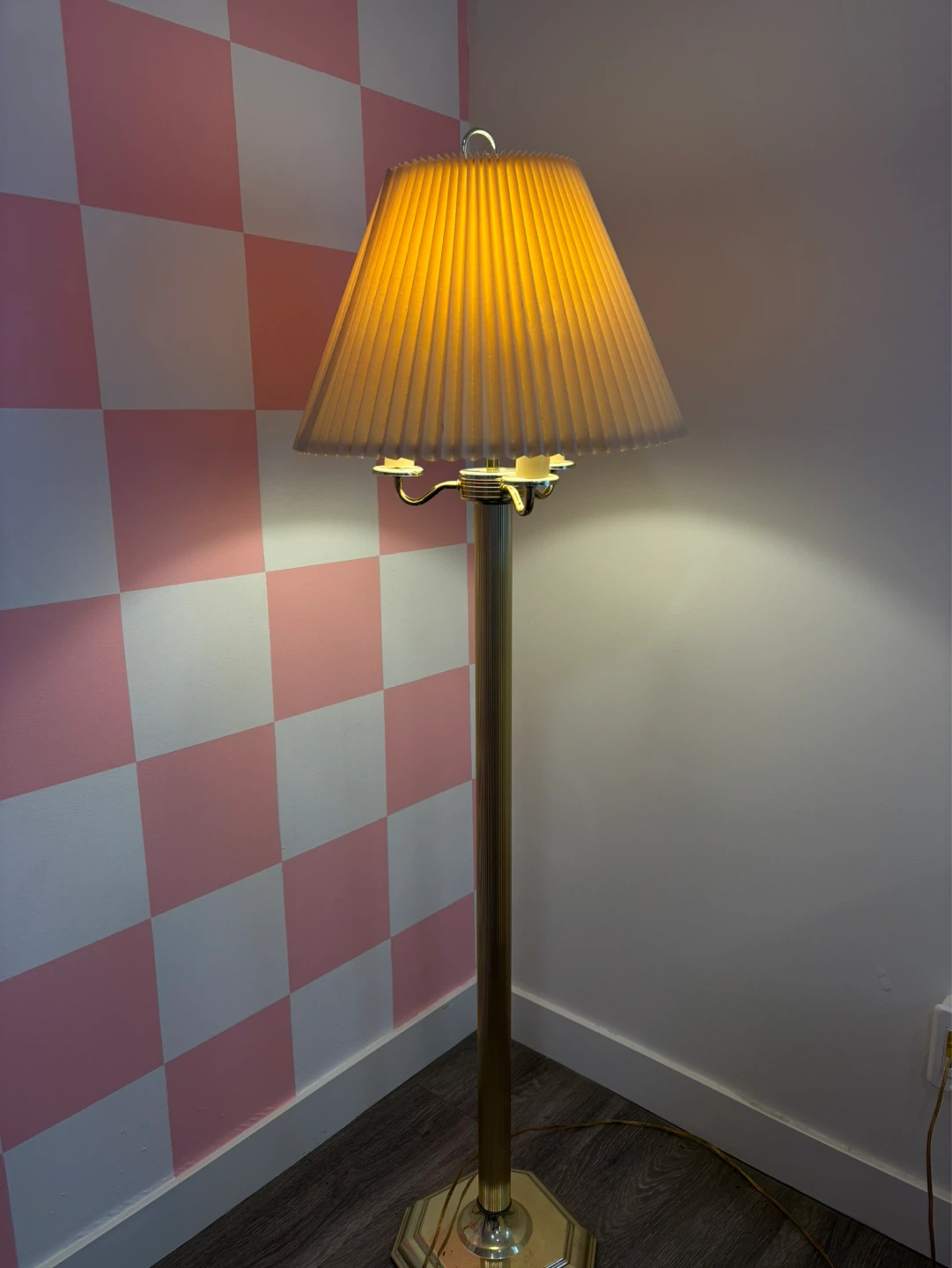 Floor Lamp with Pleated Shade