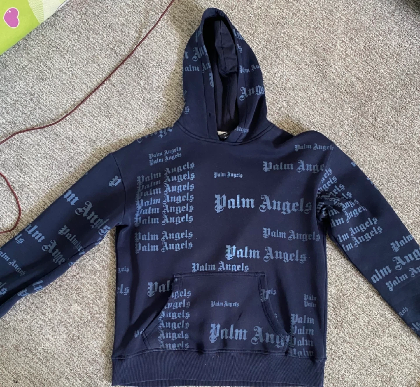 Palm Angels Hoodie - Navy Blue, Size L