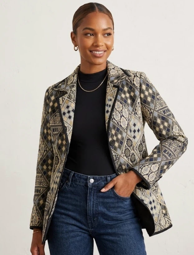 Women's Brocade Pattern Blazer