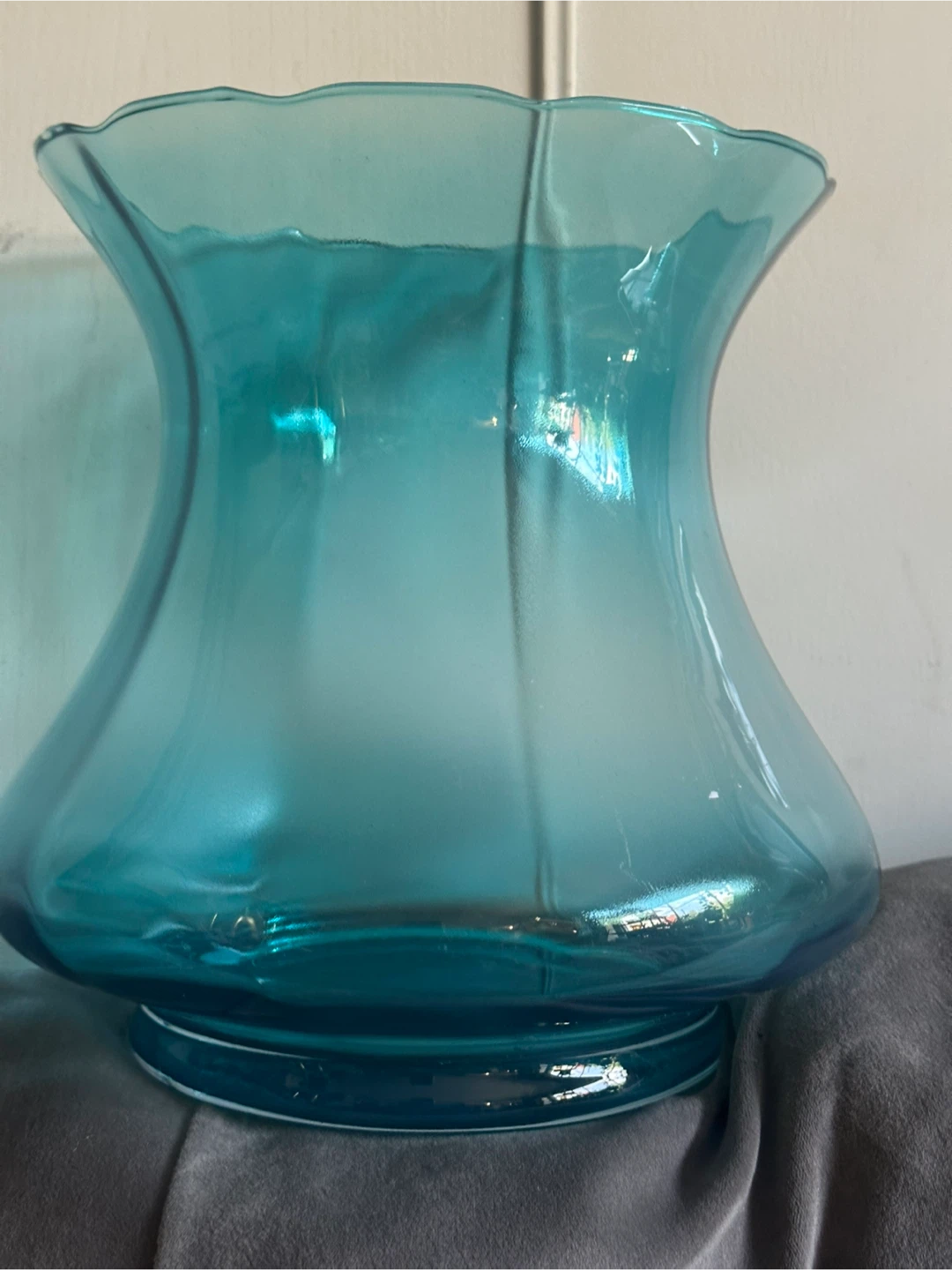 Large blue Mid Century Empoli Glass Vase