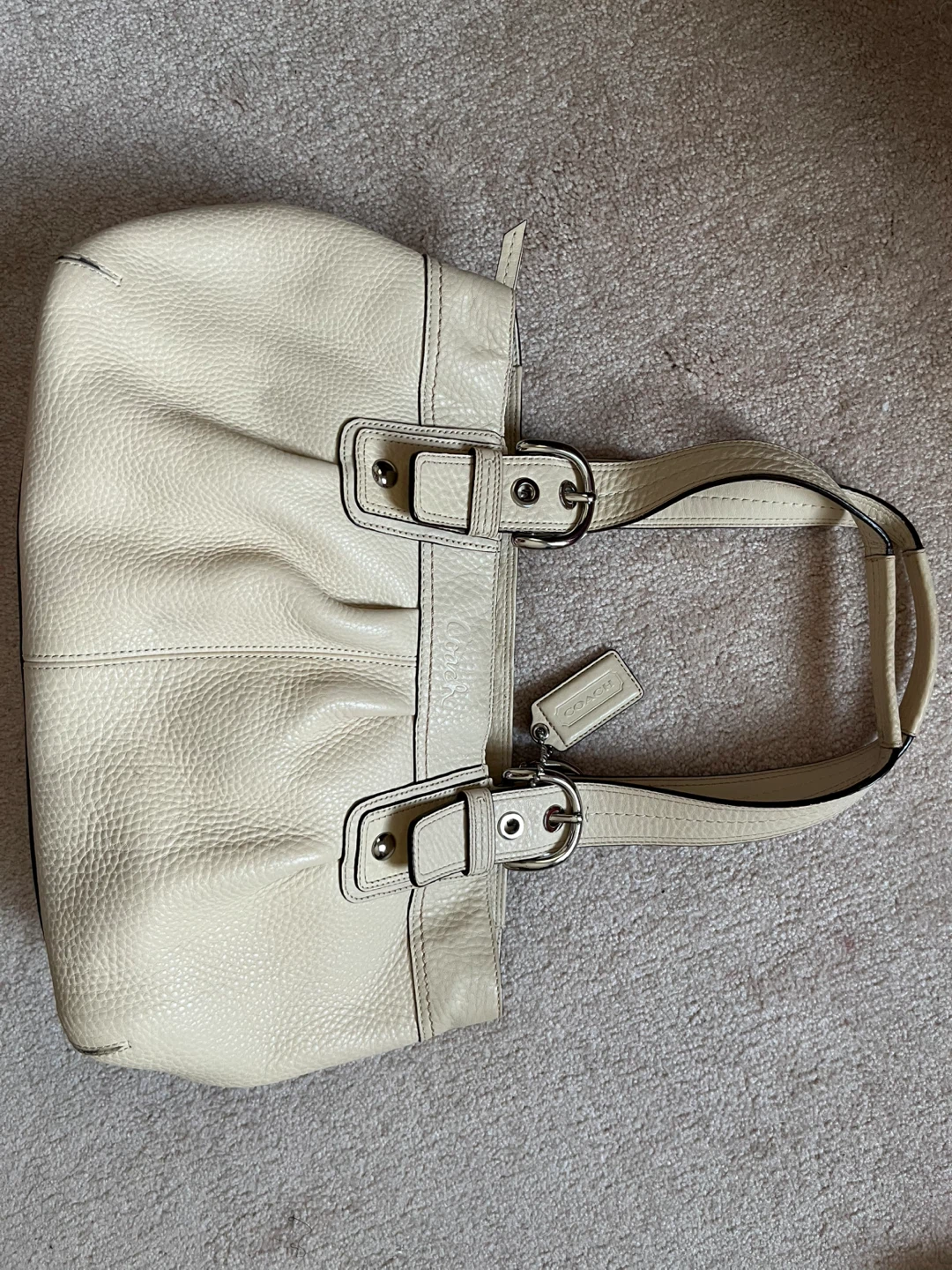 Coach Cream Leather Shoulder Bag