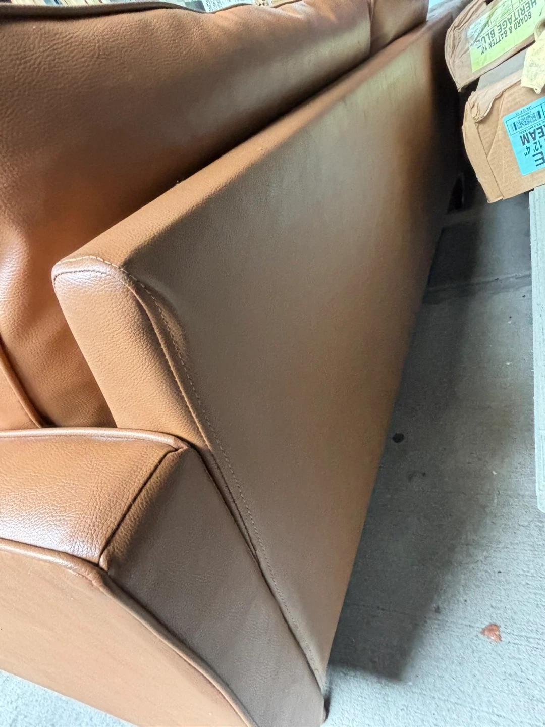 Brown Faux Leather Loveseat Sofa - photo 5