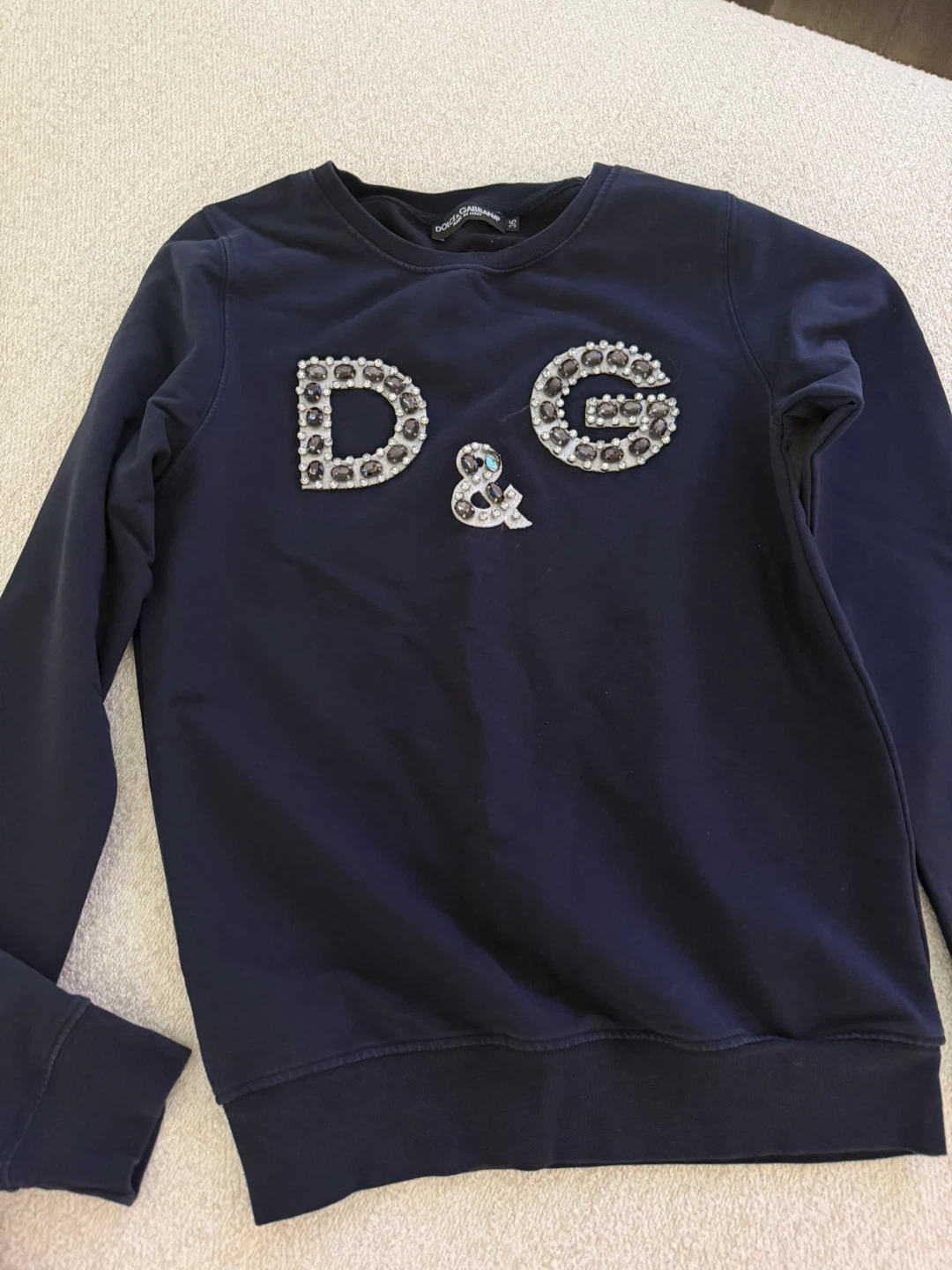 DG Navy Sweatshirt with Embellishments Size 36