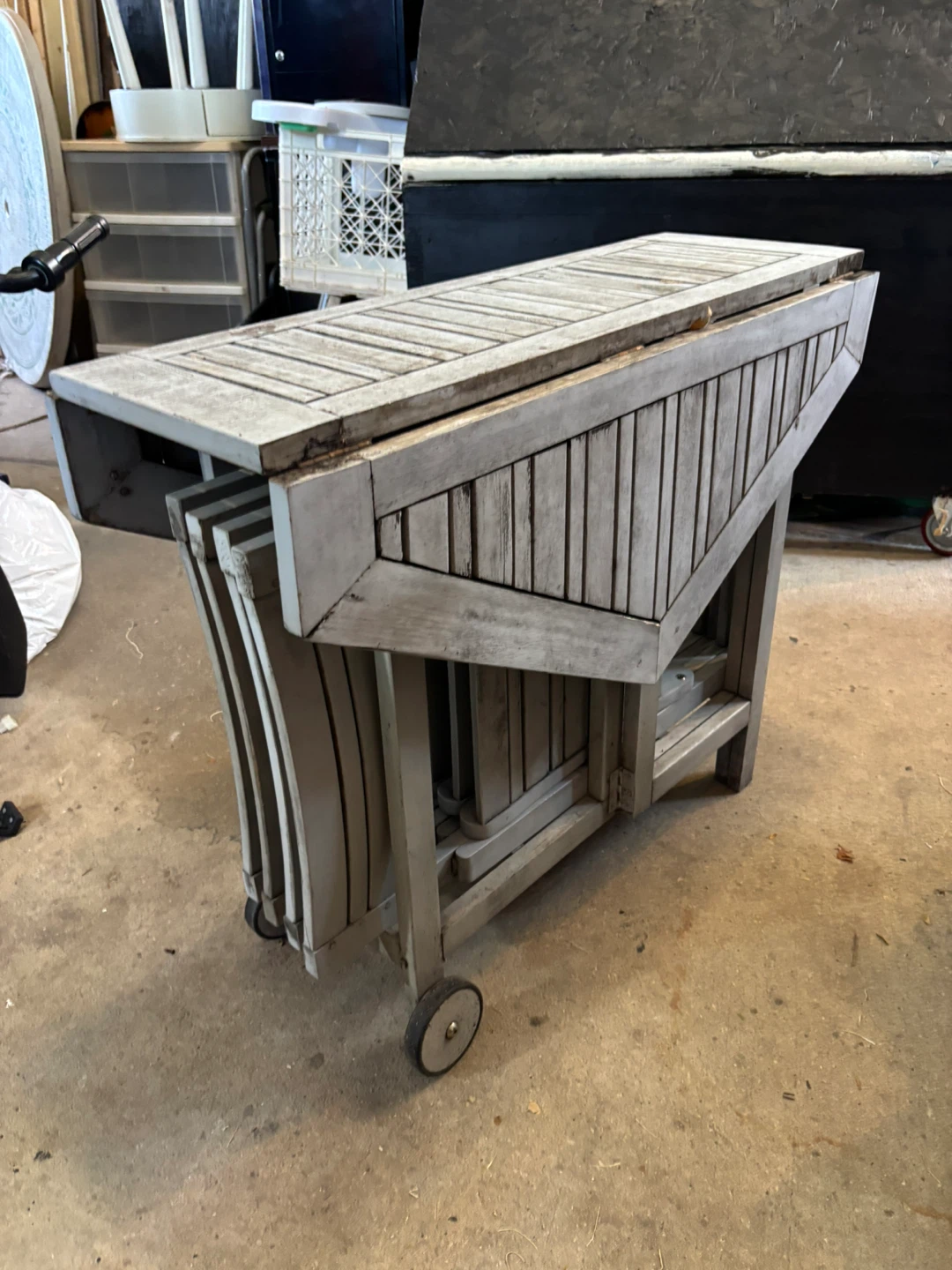 Folding Wooden Patio Table - photo 2