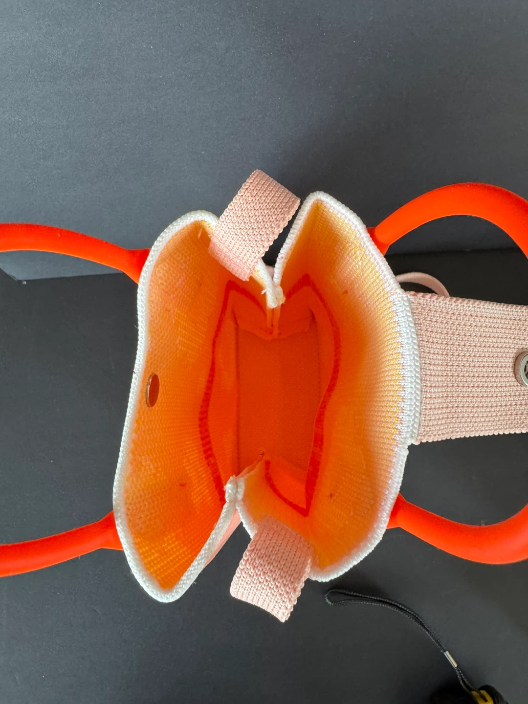 Pink 'nice' Floral Phone Pouch Bag with Orange Handles - photo 4