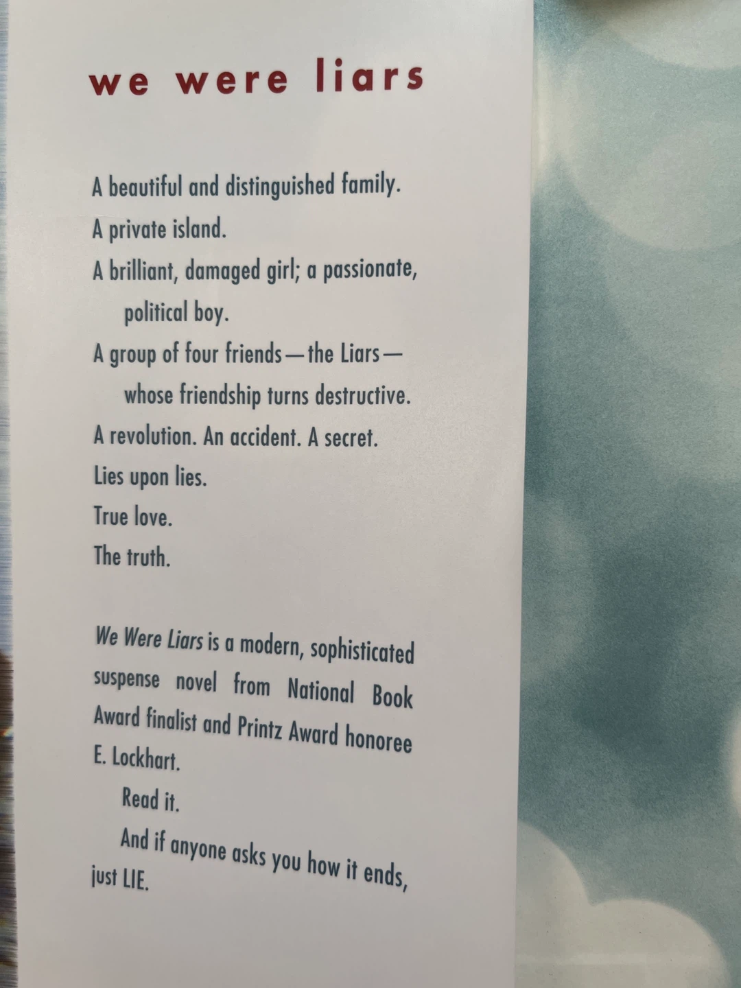 We Were Liars by E. Lockhart - photo 2