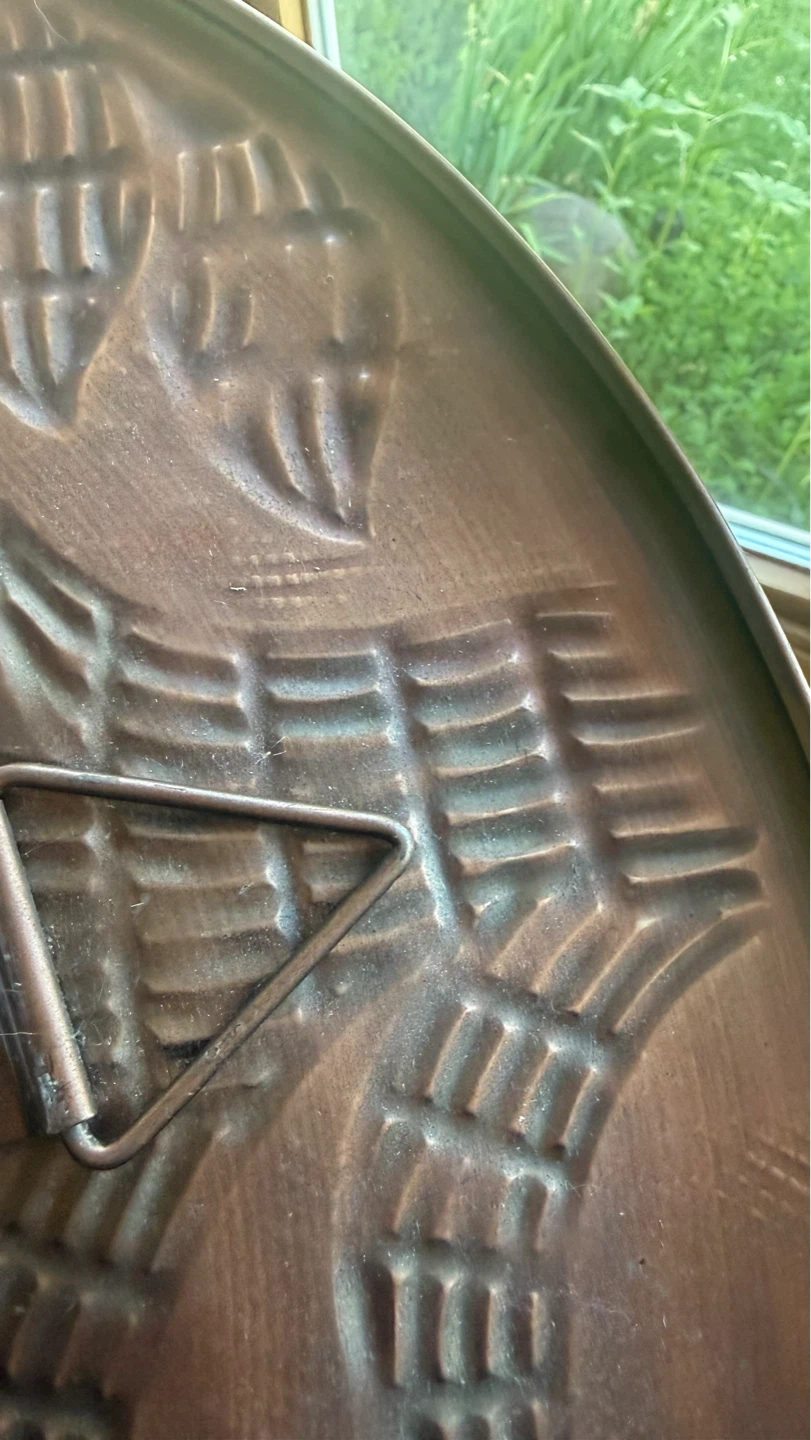 Copper Embossed Plate with Birds hanging wall or bird feeder - photo 2