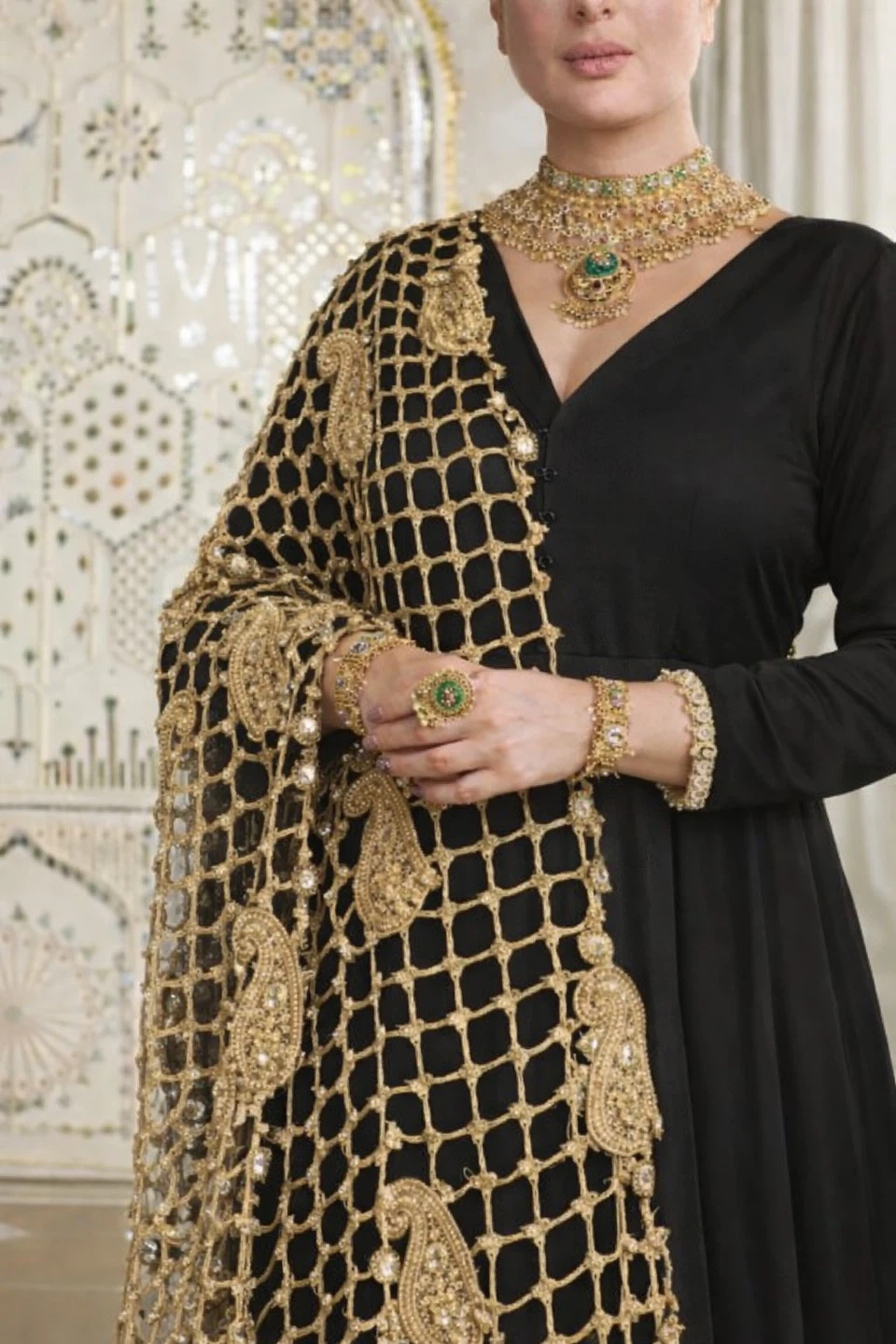 Bridal Golden Sheesh Dupatta