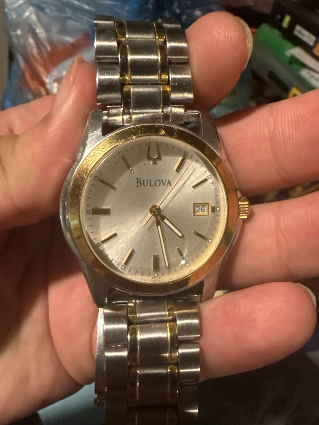 Bulova Stainless Steel & Gold Tone Watch ( NEEDS BATTERY) - photo 2