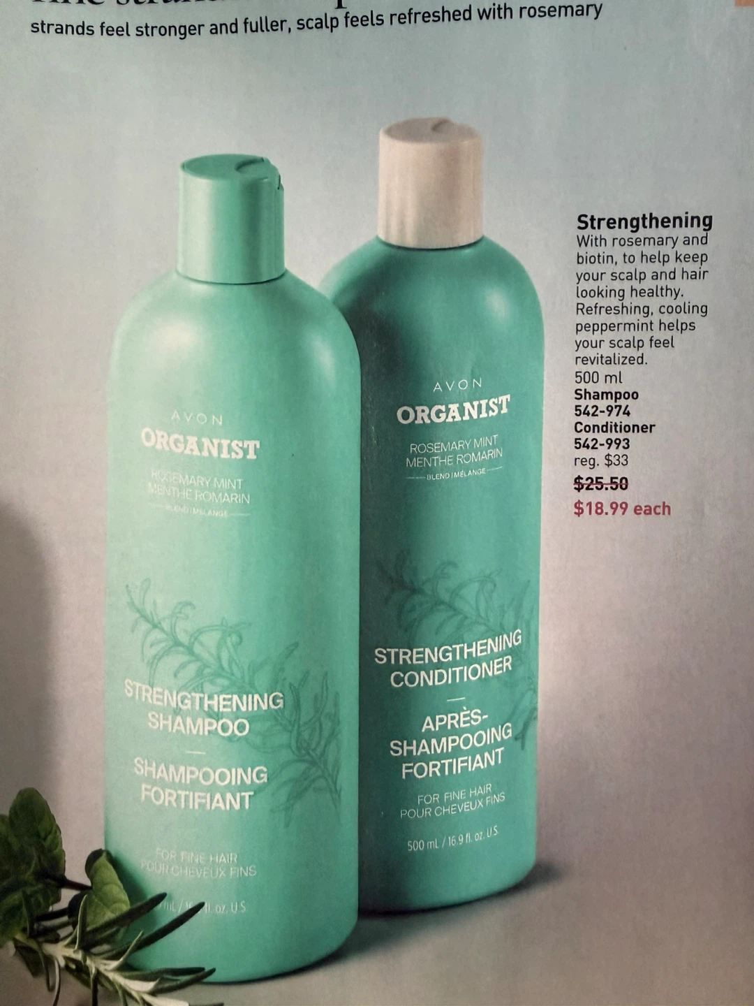 Organist Rosemary Mint Strengthening Shampoo & Conditioner Set - photo 2