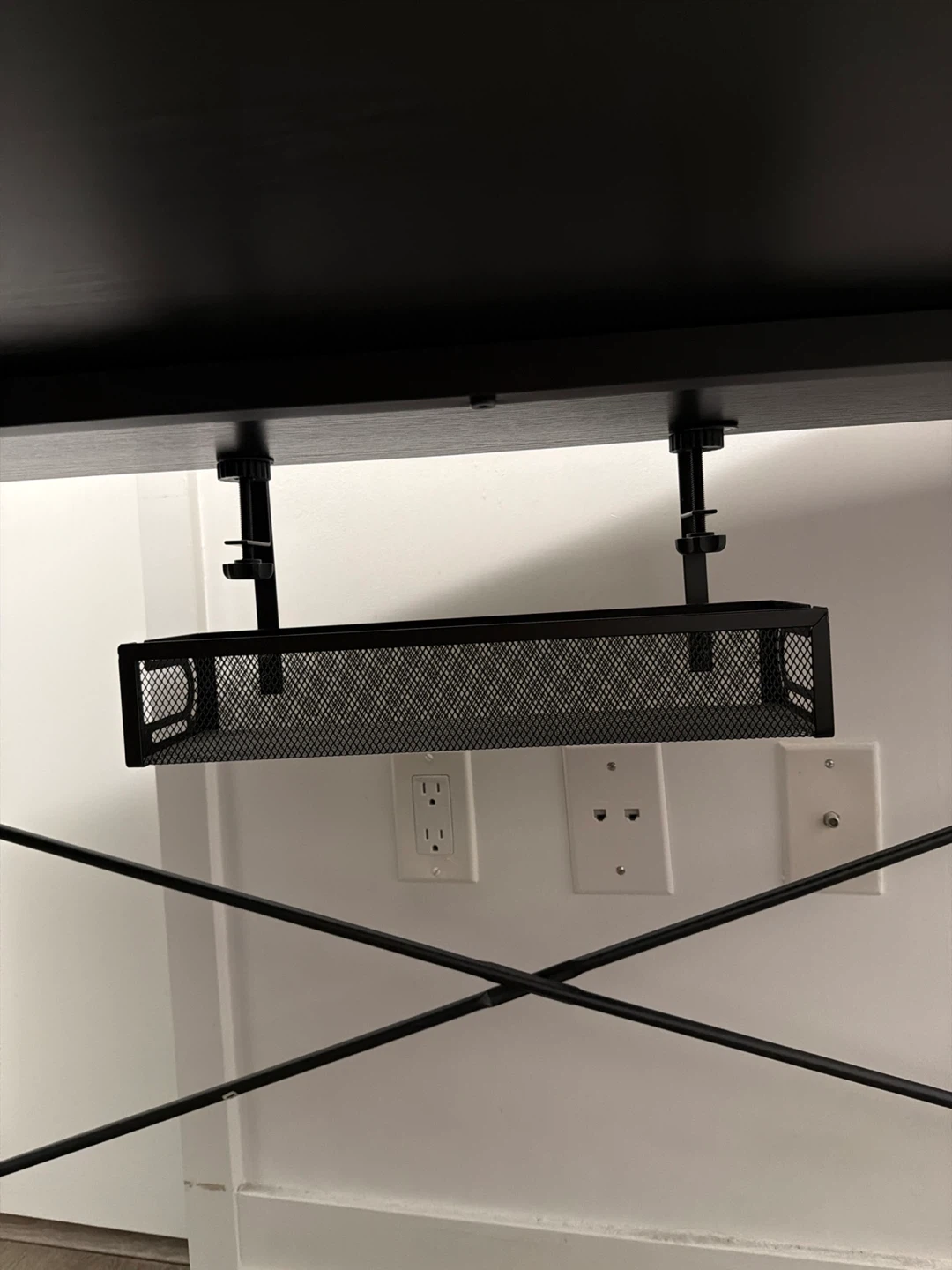Moving Out Sale: Black Desk with Storage Baskets - photo 3