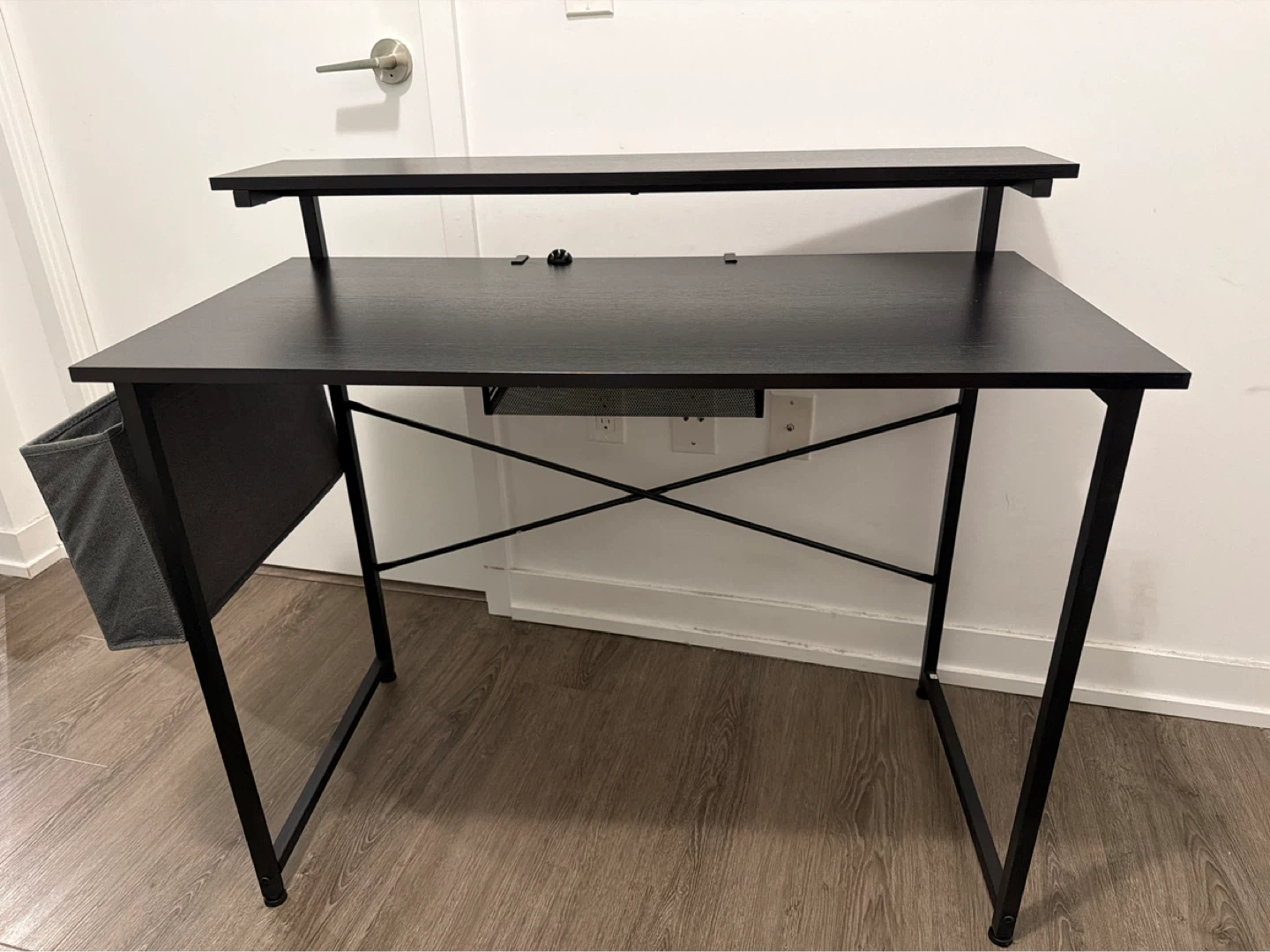 Moving Out Sale: Black Desk with Storage Baskets
