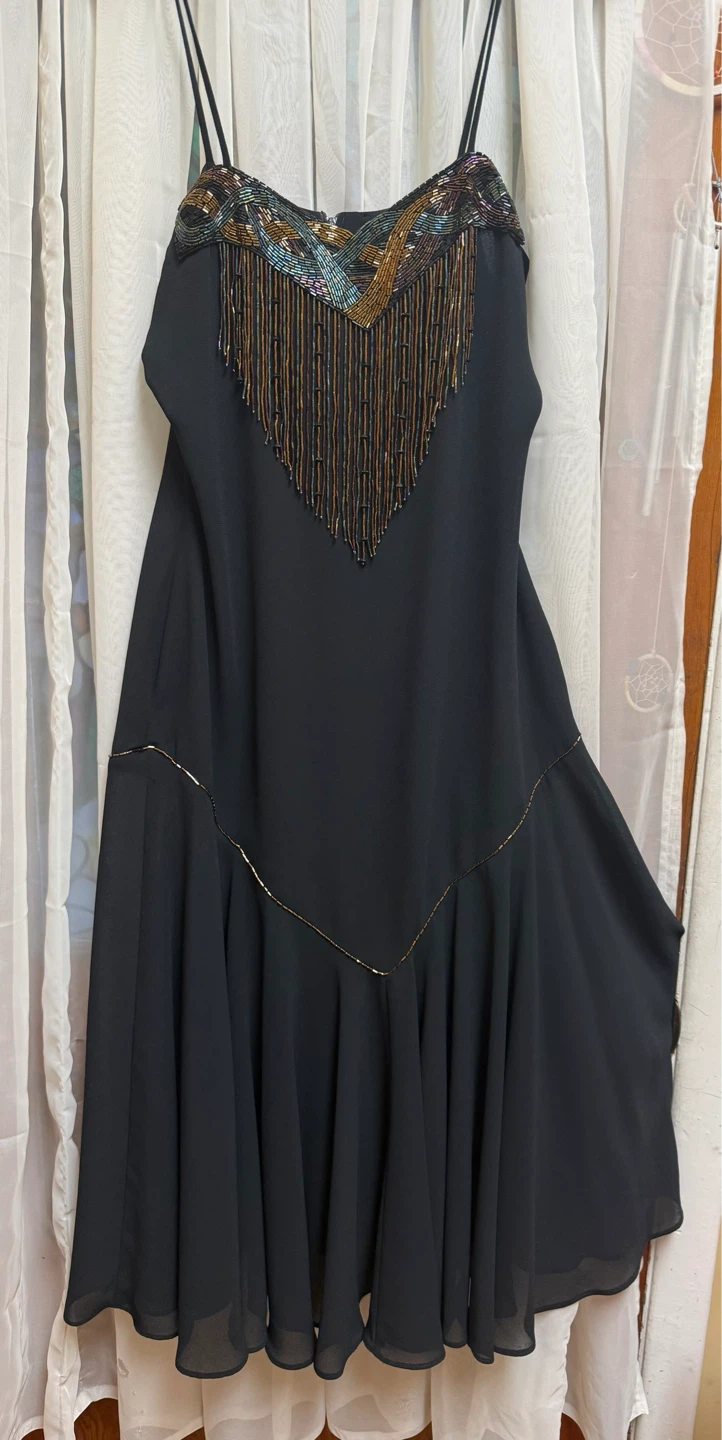 Casadei Black Beaded Flapper Dress - photo 2