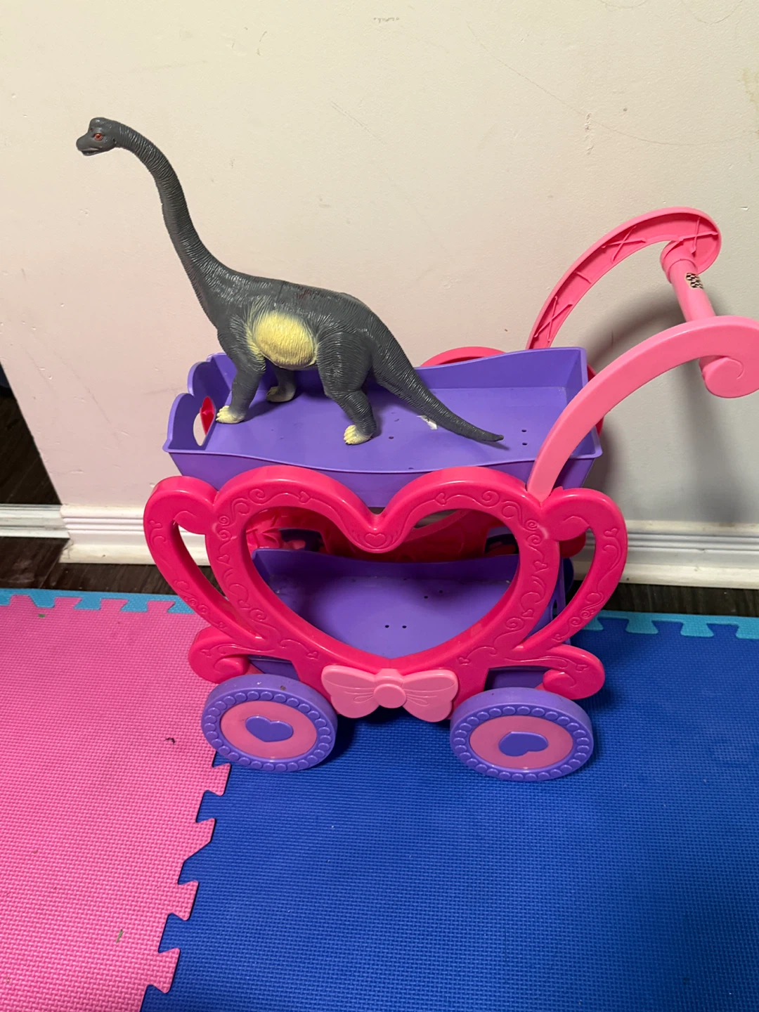Kids Toy Stroller with Dinosaur Toy
