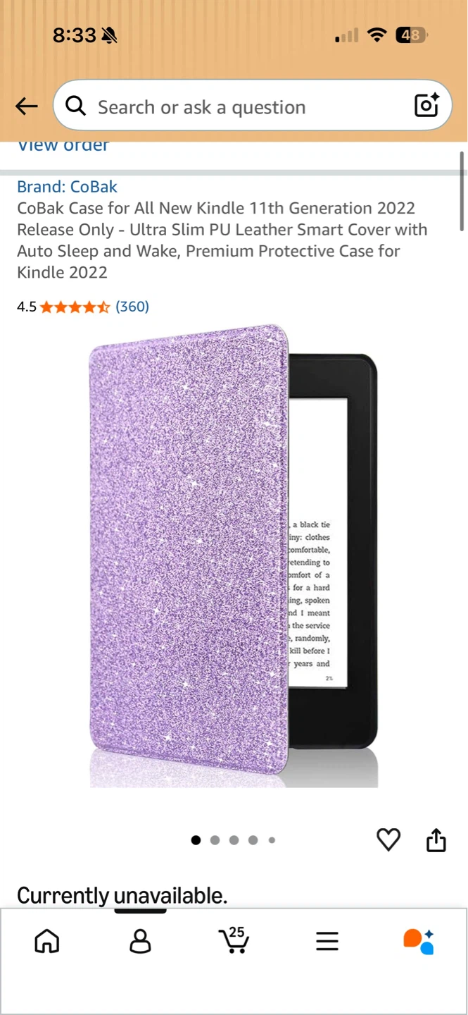 Amazon Kindle E-Reader 8GB with Purple Glitter Case - photo 2