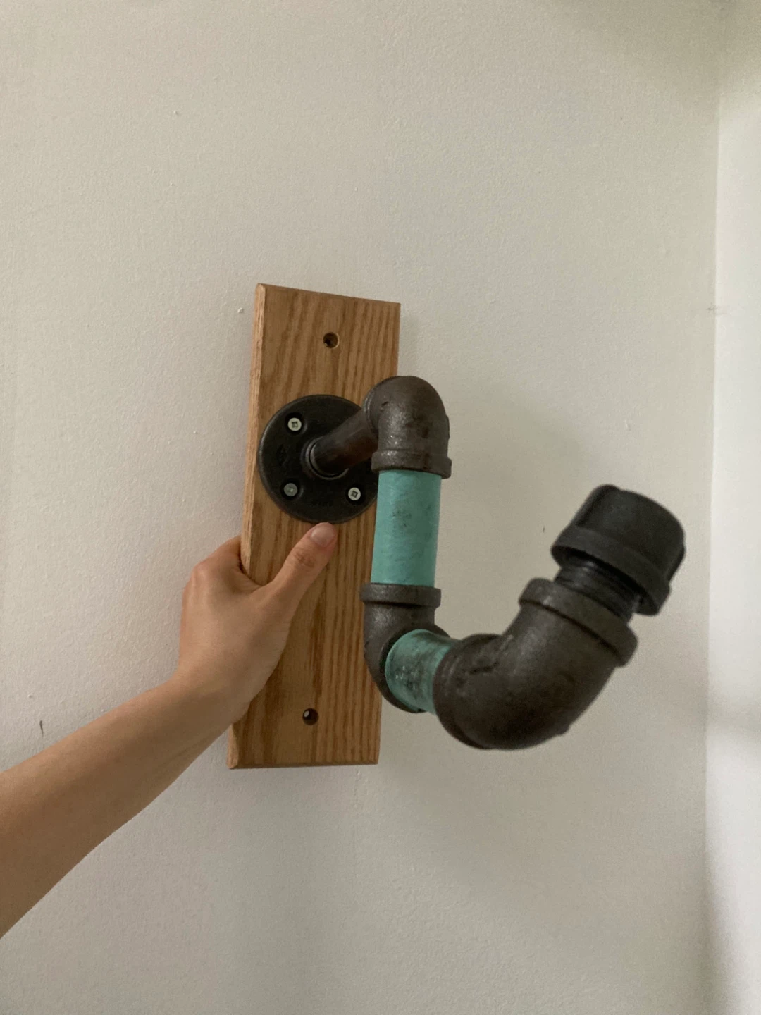 Industrial pipe and wood wall bike mount - photo 3