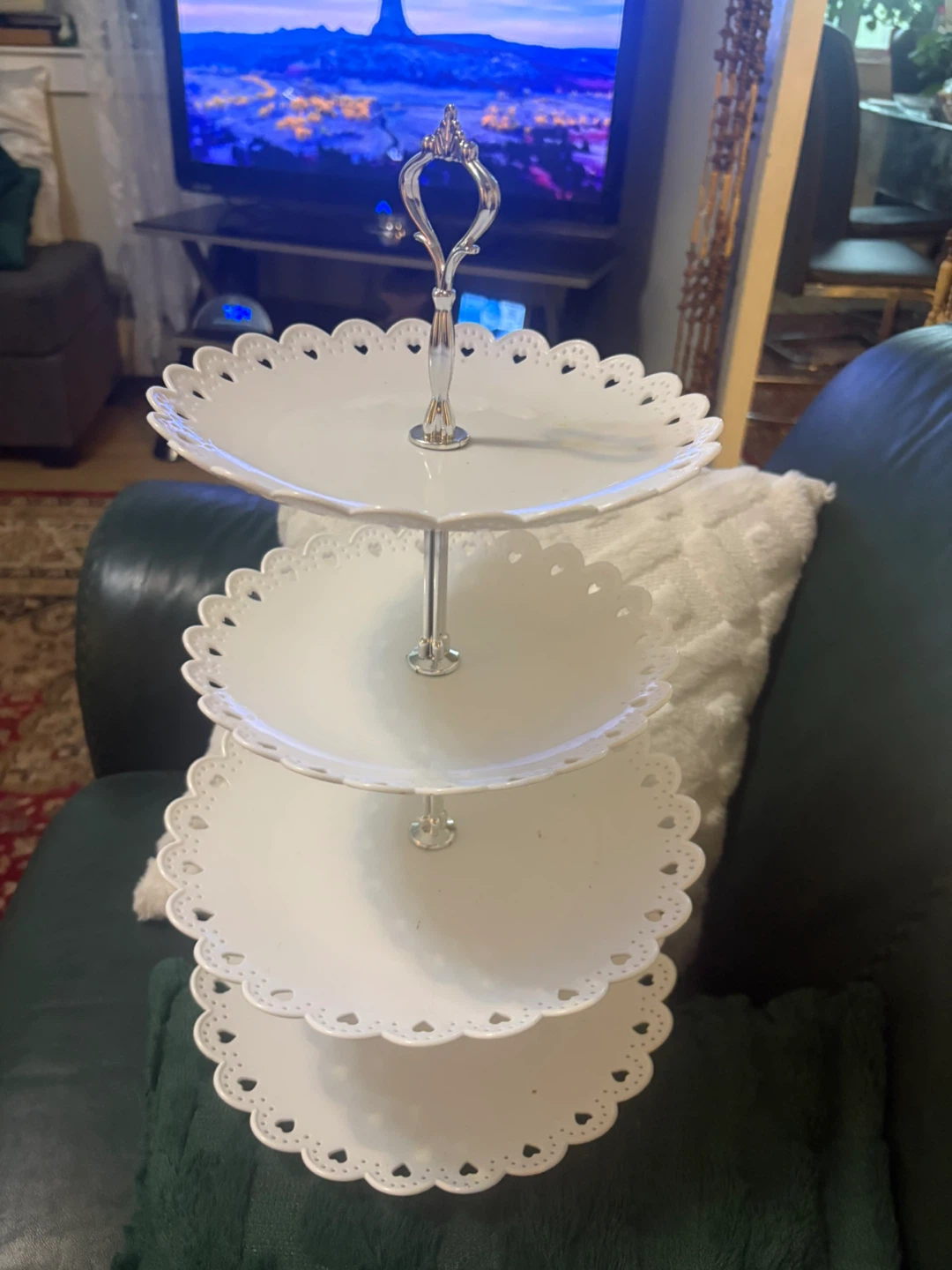 3-Tier White Dessert Stand - photo 3