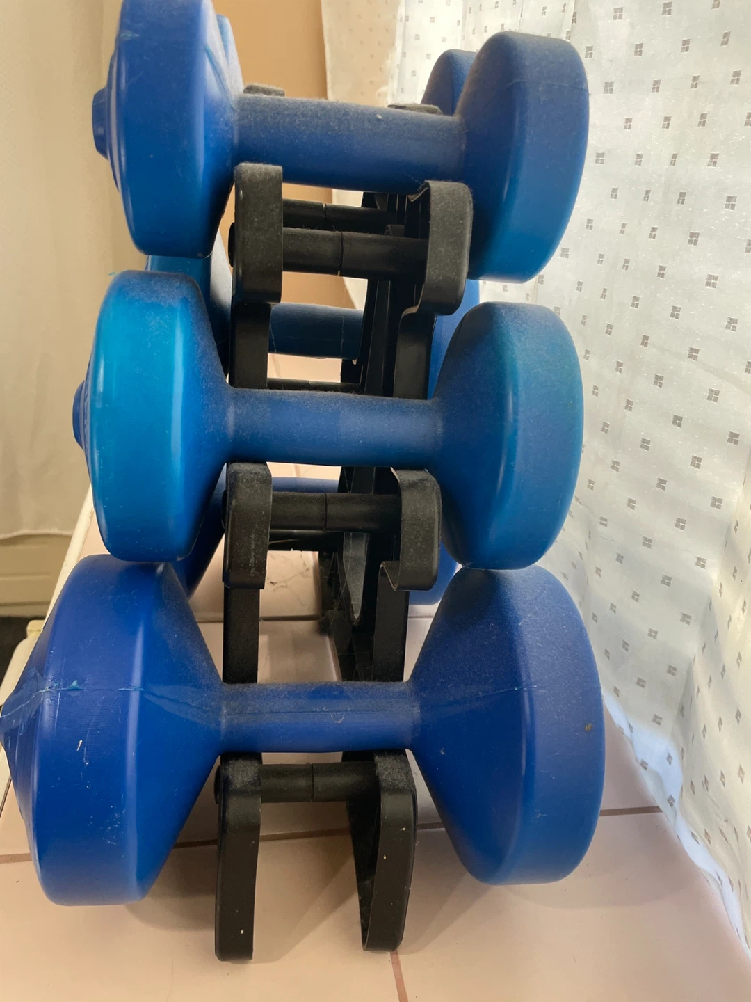 Blue Dumbbell Set with Rack - photo 2