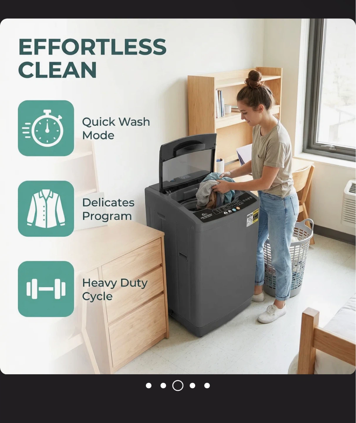 Grey Top Load Automatic Washing Machine - 20lb Capacity - photo 2