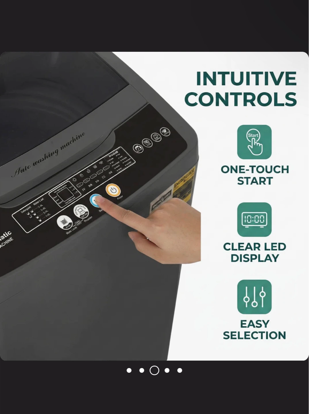 Grey Top Load Automatic Washing Machine - 20lb Capacity - photo 3