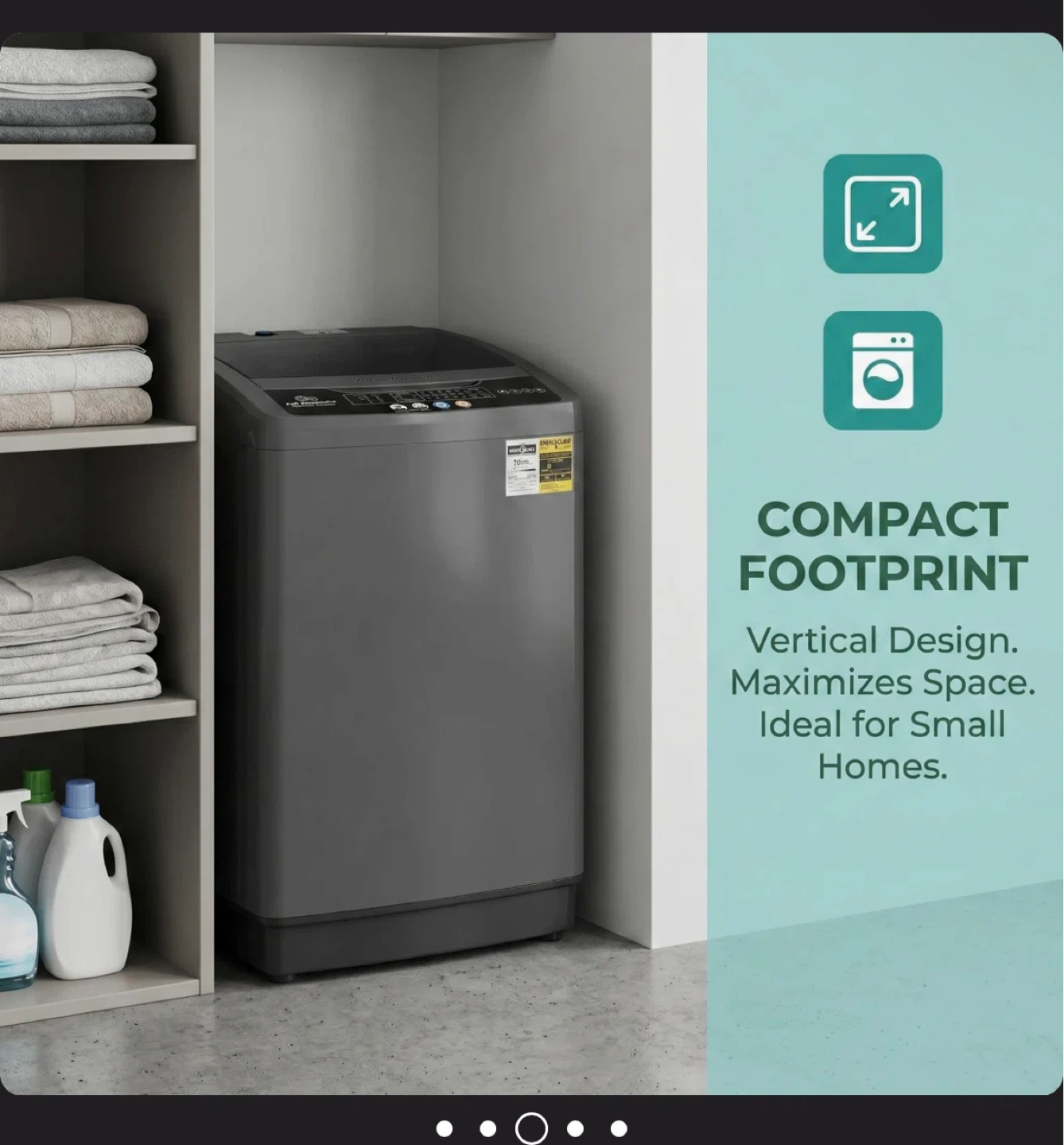 Grey Top Load Automatic Washing Machine - 20lb Capacity