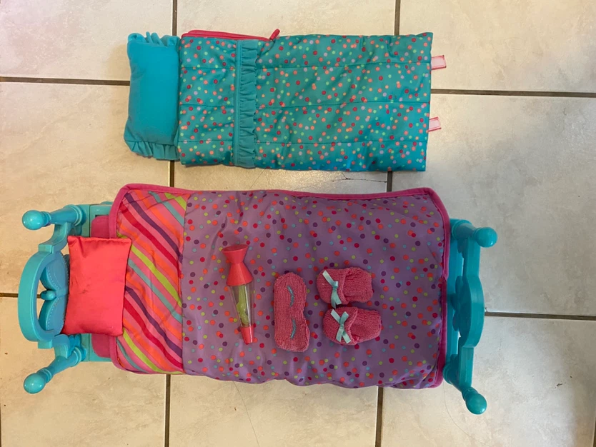 Doll Bed and Sleeping Bag Set