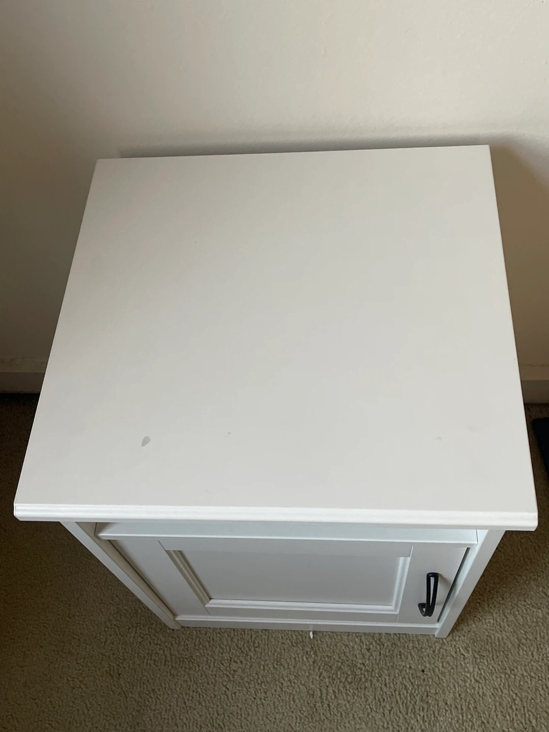 Ikea White Nightstand with Cabinet and Shelf - photo 3