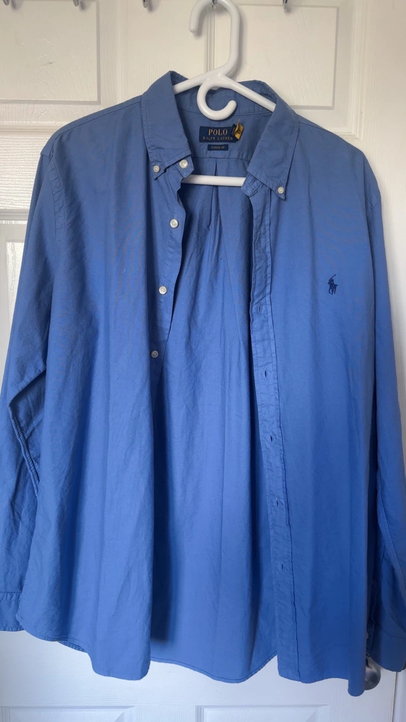 Polo Ralph Lauren Classic Fit Blue Button-Up Shirt - Size L