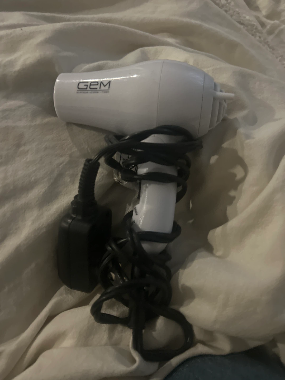 GEM White Travel Hair Dryer