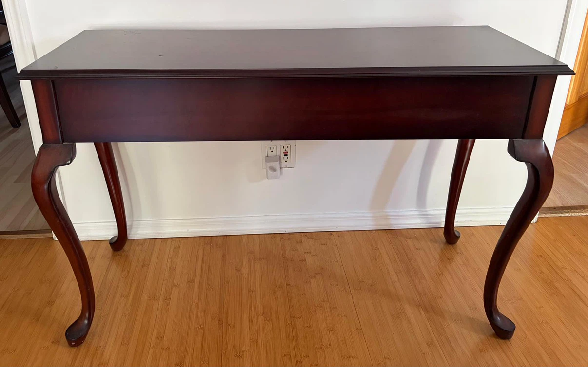 Dark Wood Console Table with Drawer - photo 3