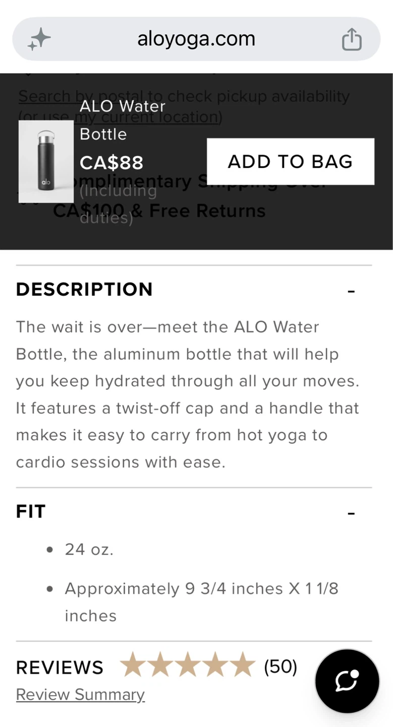 Brand new Alo water bottle Black - photo 3