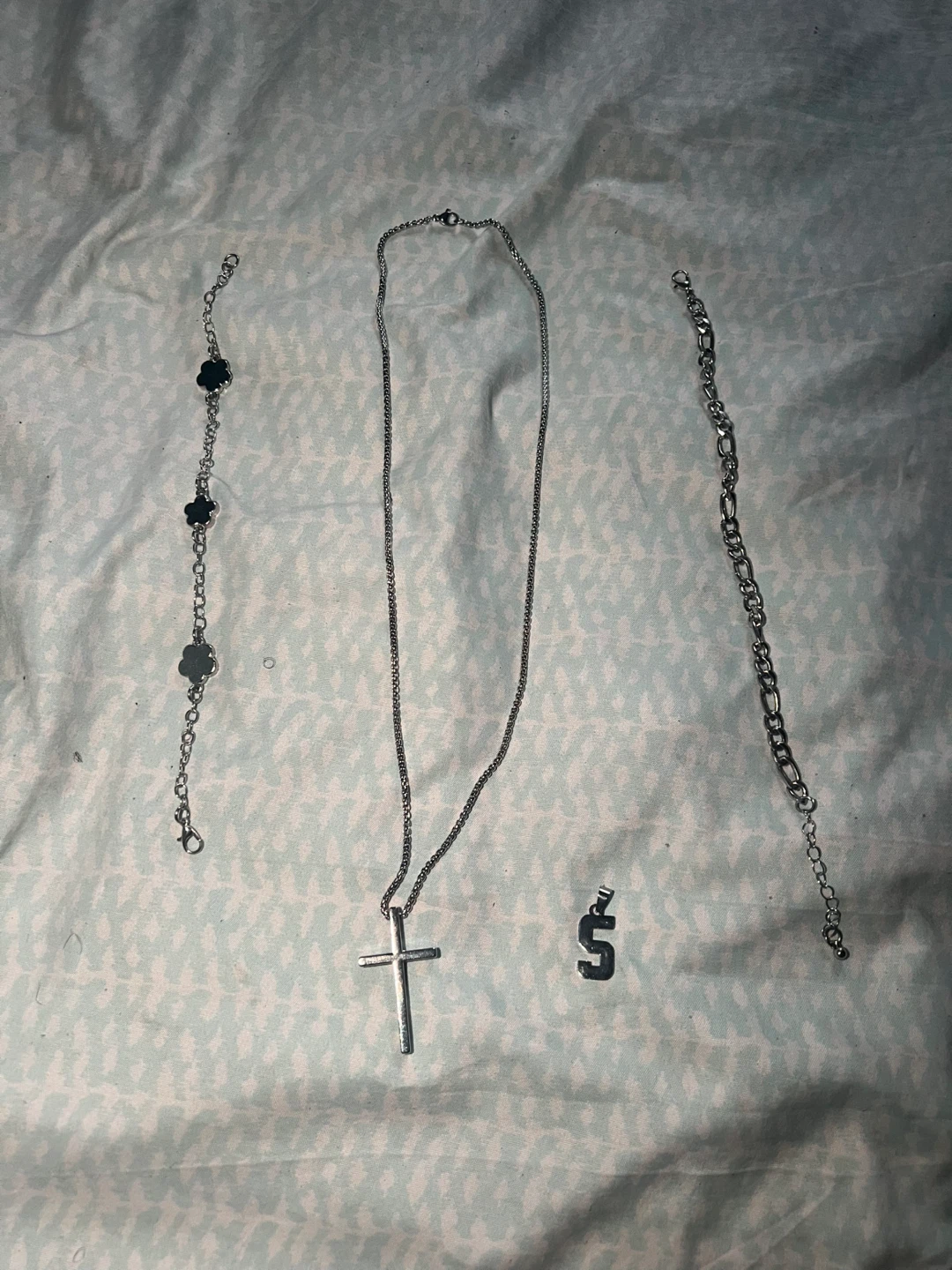 Silver Tone Necklace and Bracelets Set