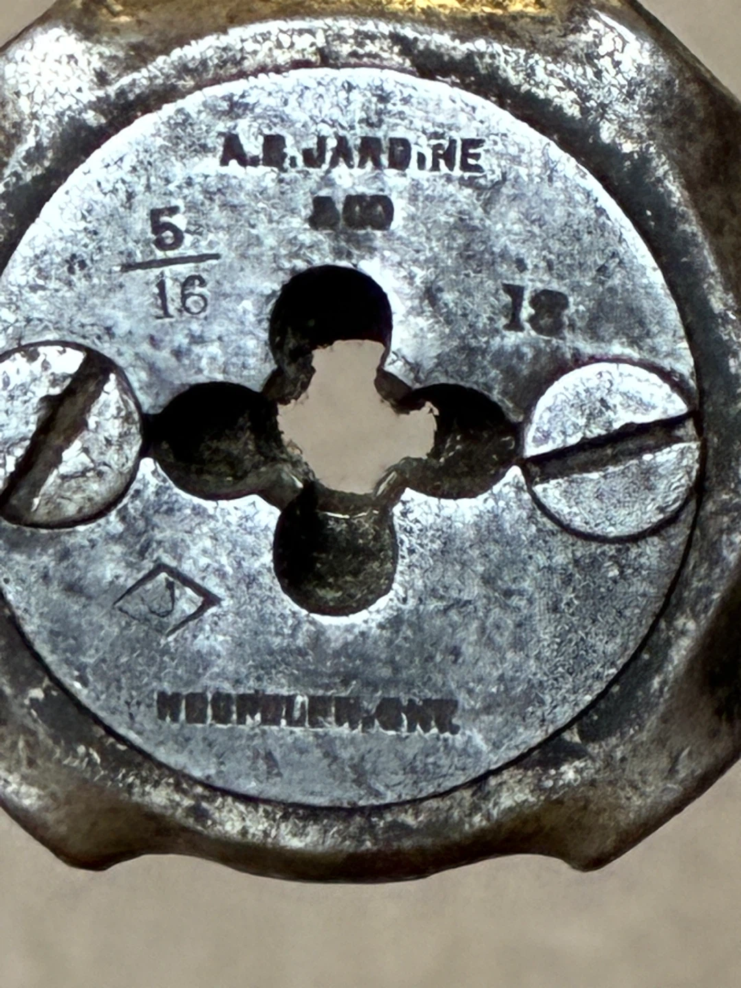 Antique Vintage A.B. Jardine & Co 5/16-18 Split Threading Die
