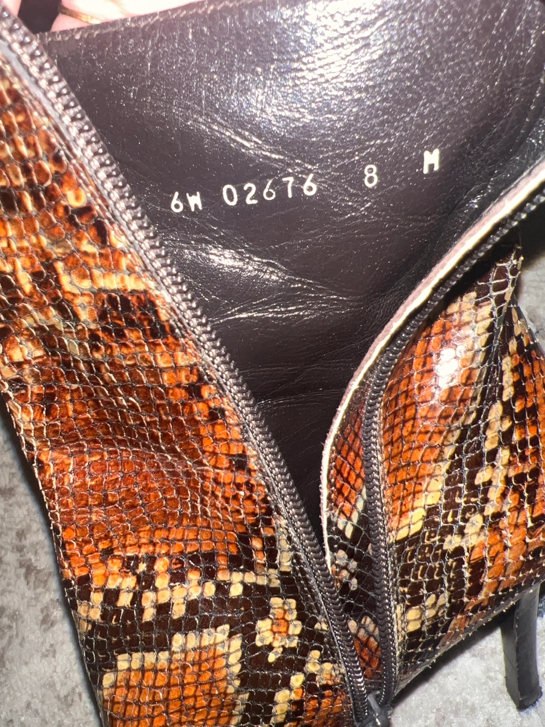 Stuart Weitzman Snake Print Ankle Boots Size 6W - photo 3