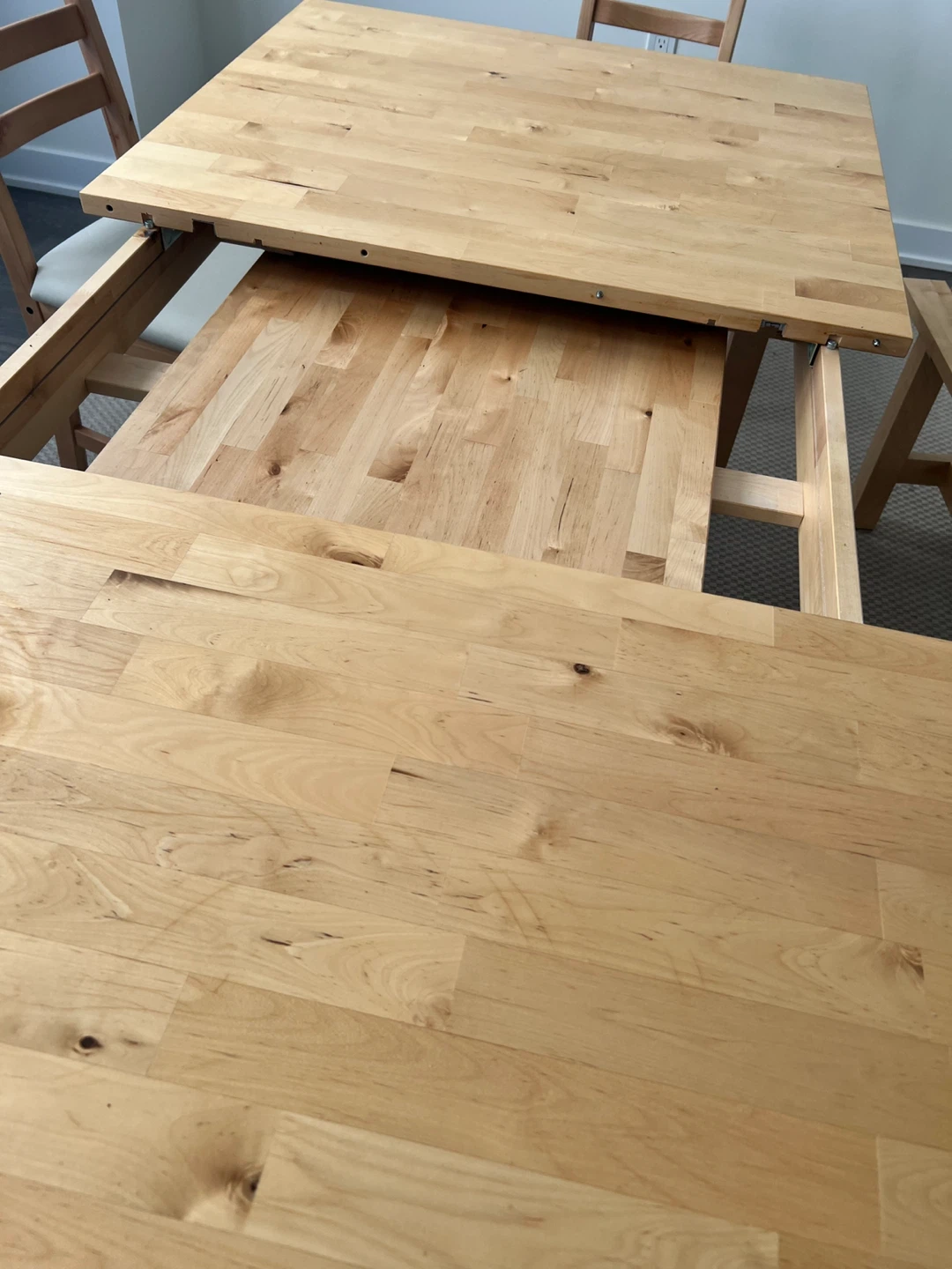 Extendable Dining Table and Bench Set - Light Wood - photo 3