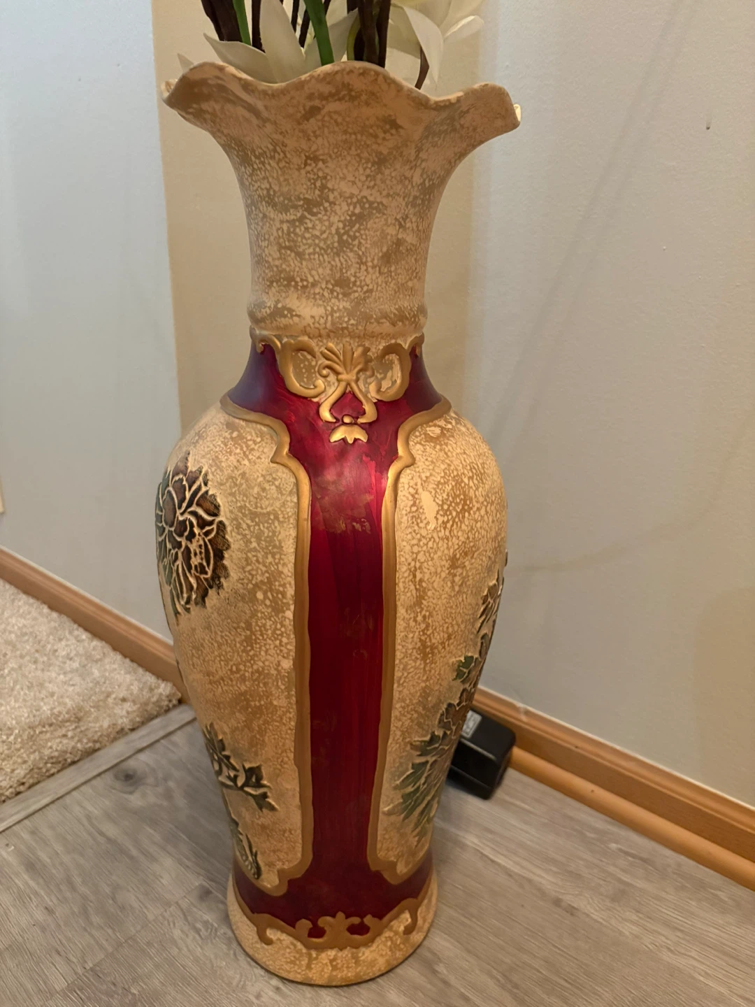 Elyssa’s Blooming Handpainted Decorative Floor Vase