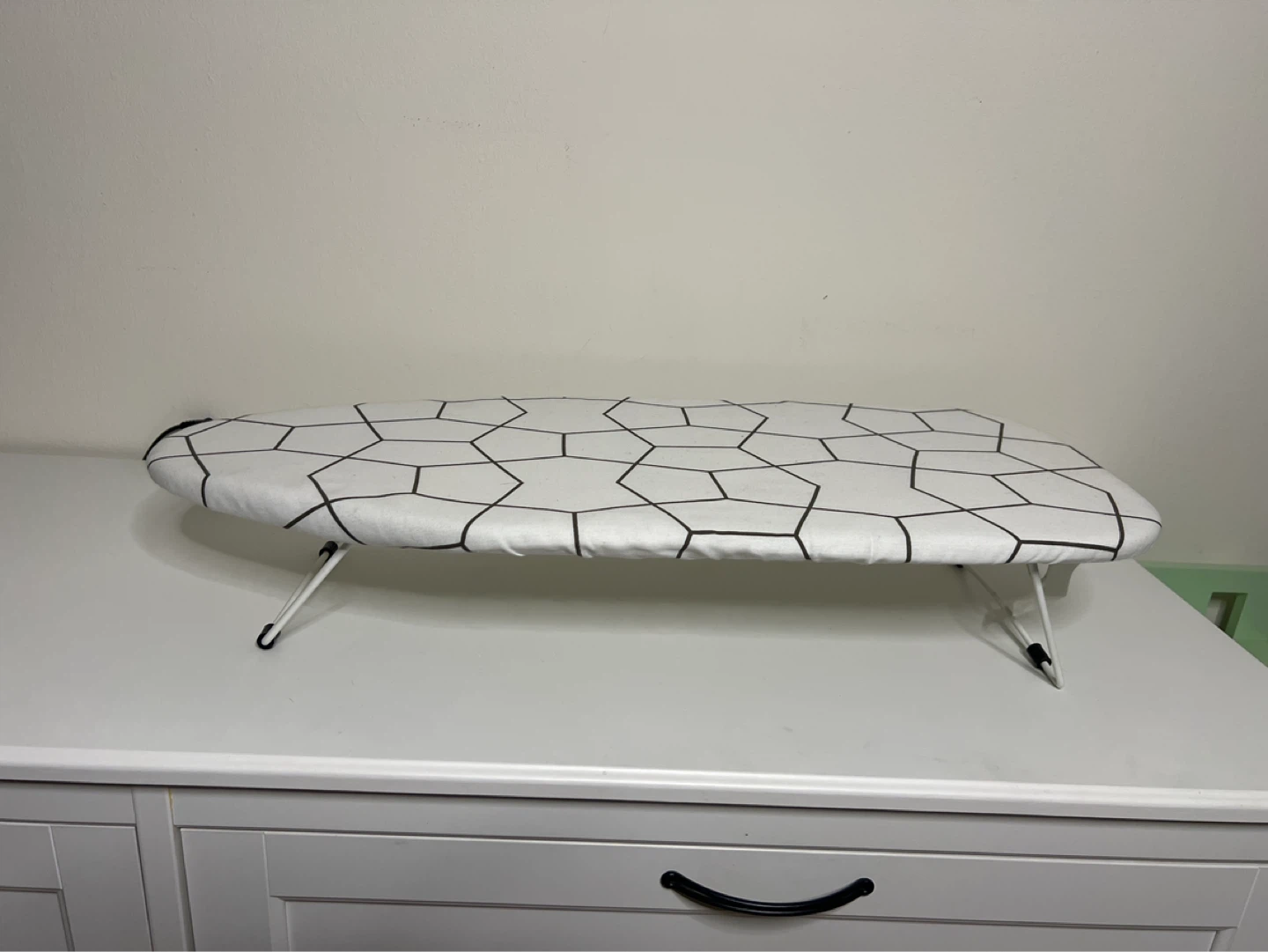 Tabletop Ironing Board with Geometric Pattern