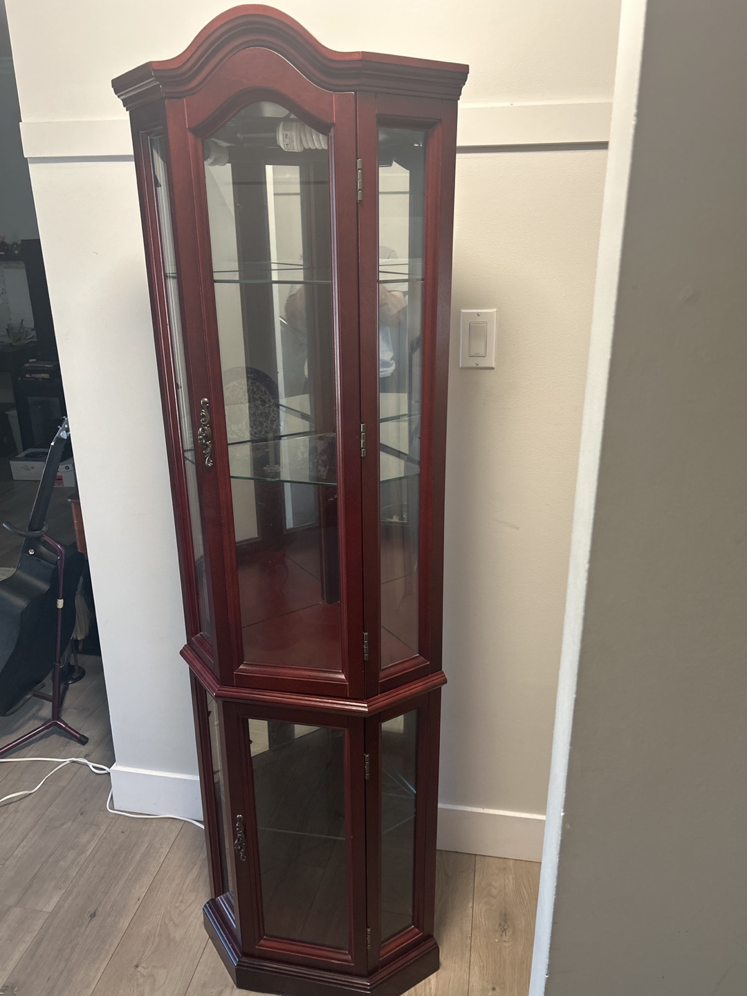 Cherry Corner Curio Cabinet - photo 4