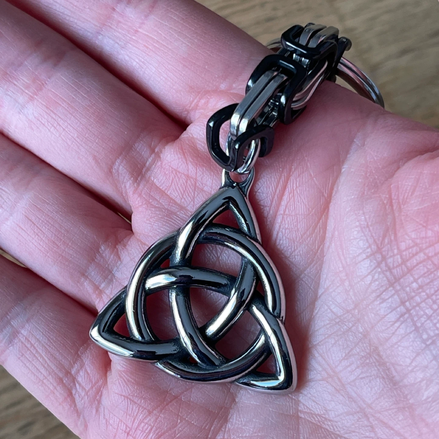 Trinity Celtic knot stainless steel keychain - photo 3