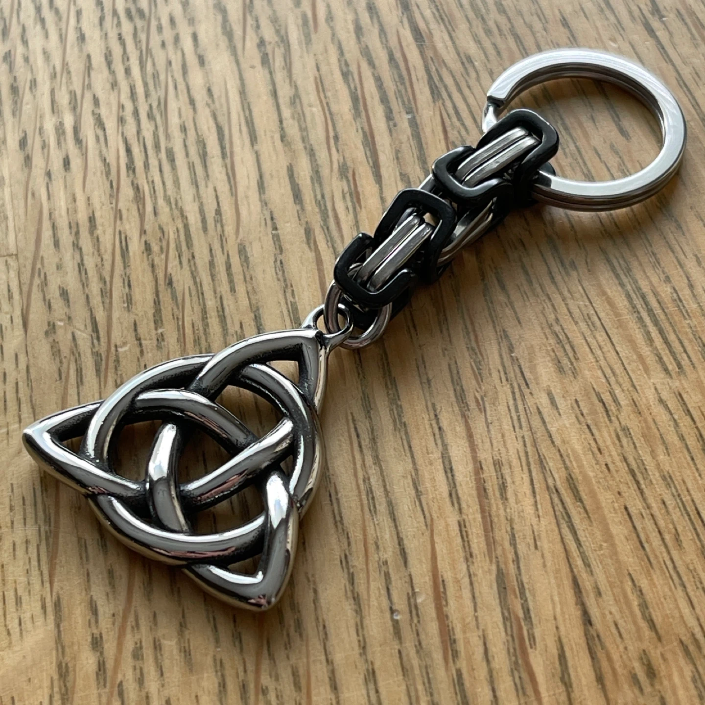 Trinity Celtic knot stainless steel keychain