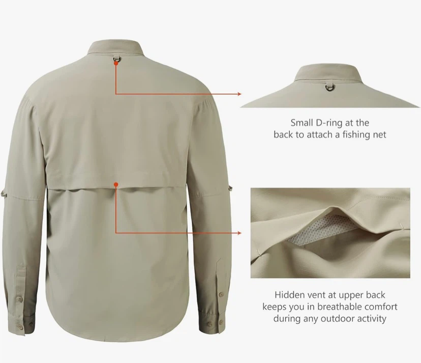 NWT BASSDASH Men's Performance Fishing Hiking Shirt UPF 50 - photo 5