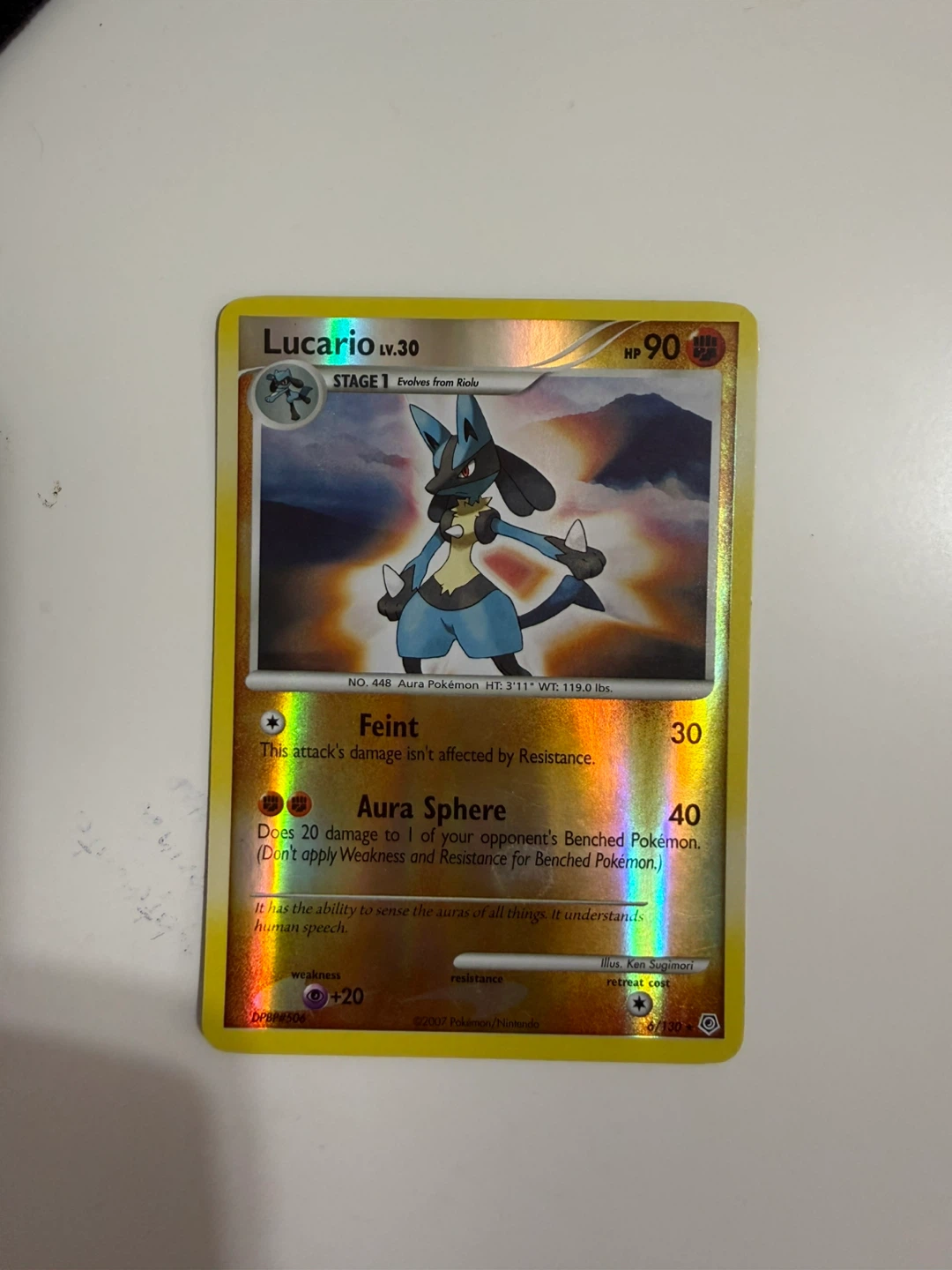 Lucario 6/130 Diamond and Pearl Reverse Holo Pokémon card 2007