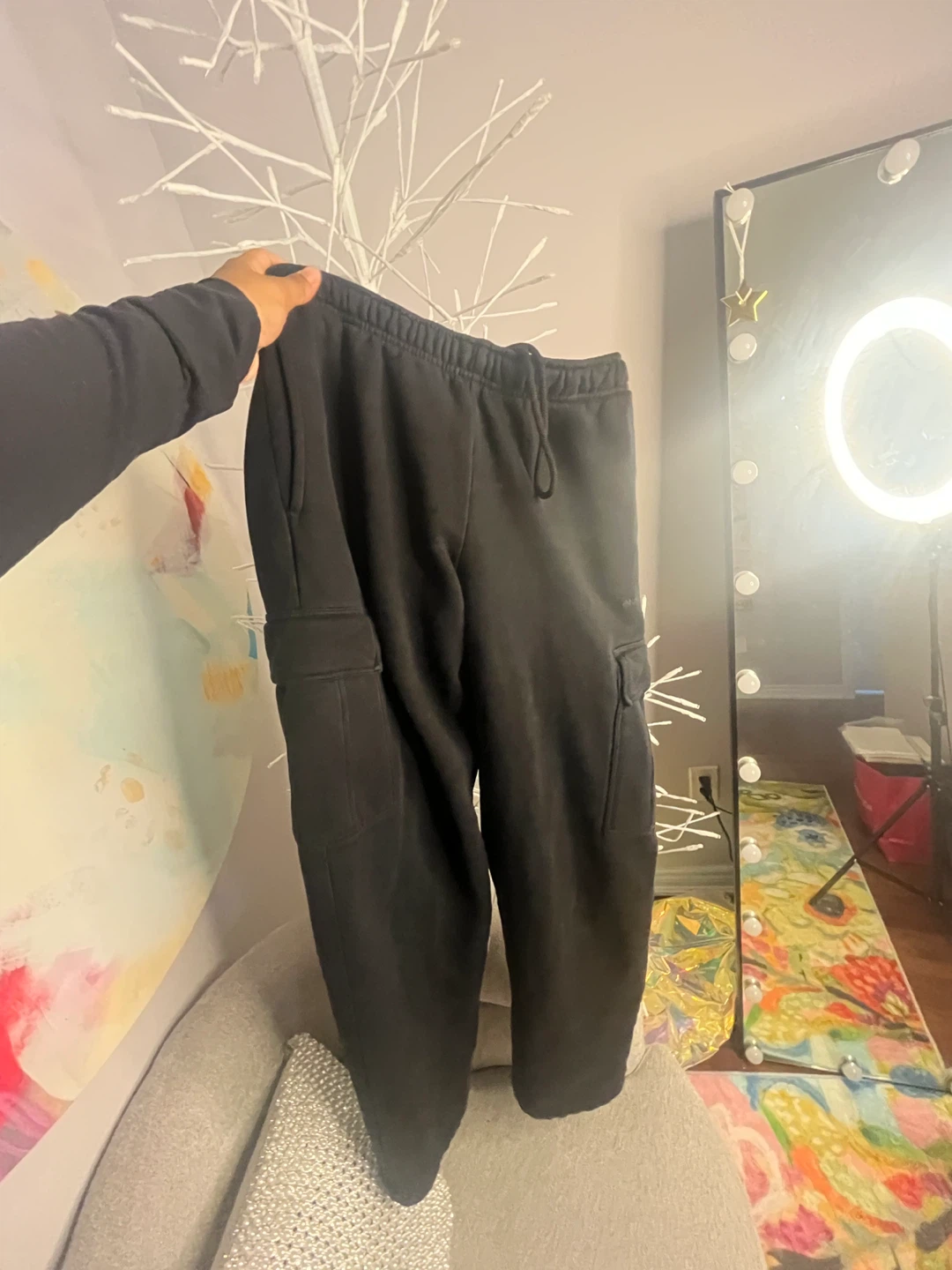 Aritzia Sweatfleece Cozy Fleece Cargo Joggers - Black
