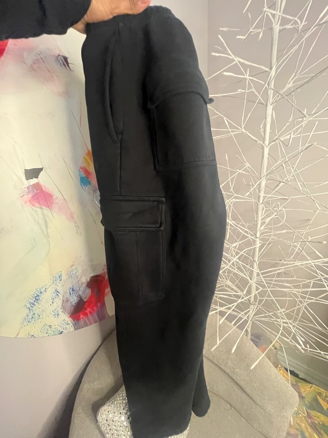 Aritzia Sweatfleece Cozy Fleece Cargo Joggers - Black - photo 5
