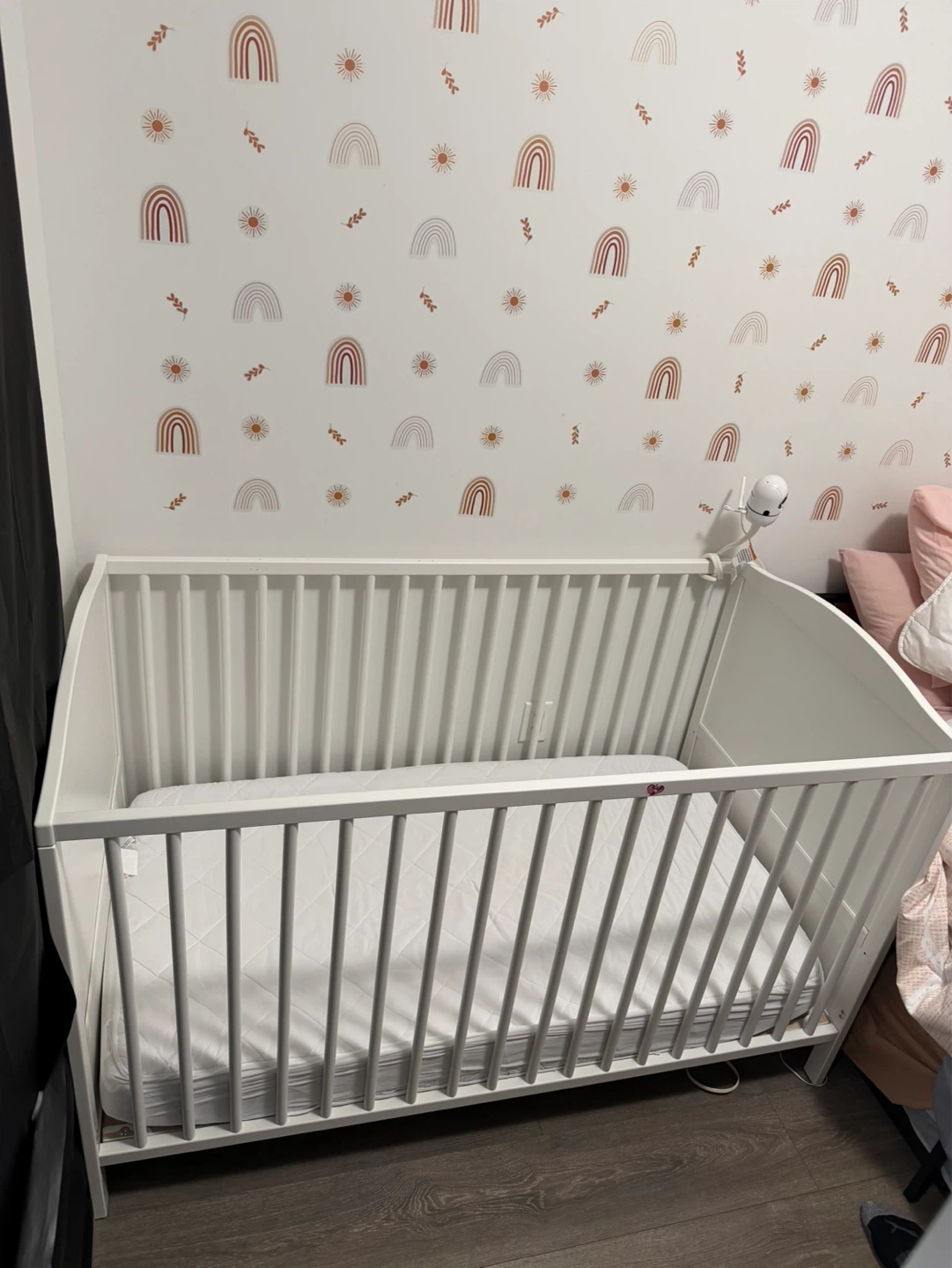 White Baby Crib with Mattress - photo 4