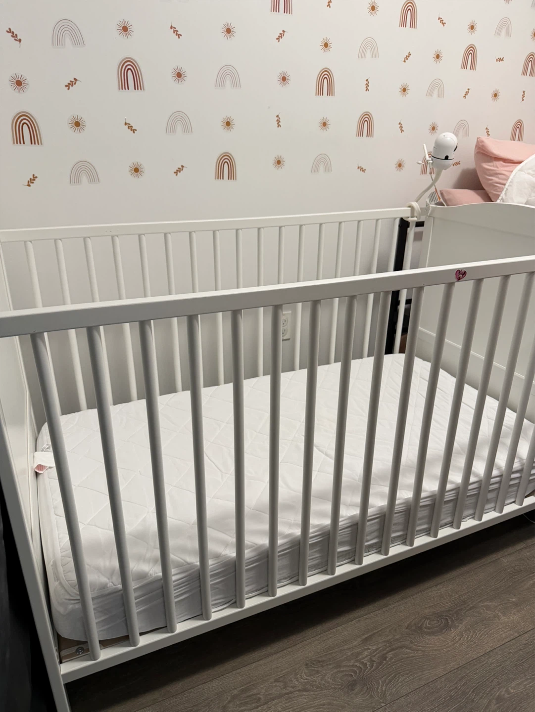 White Baby Crib with Mattress - photo 2